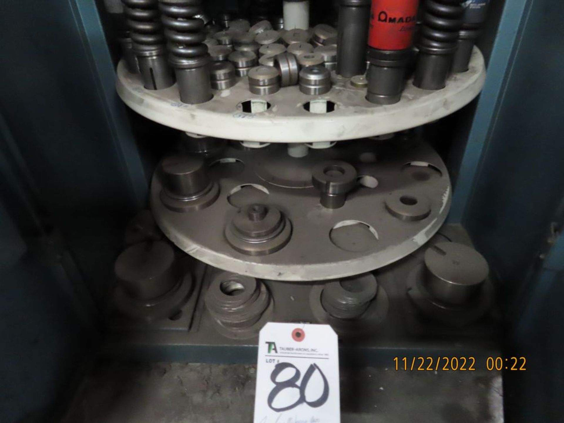 (Lot) Amada & Wilson Tool, Punches & Dies w United Roto Bin Cabinet - Image 3 of 4