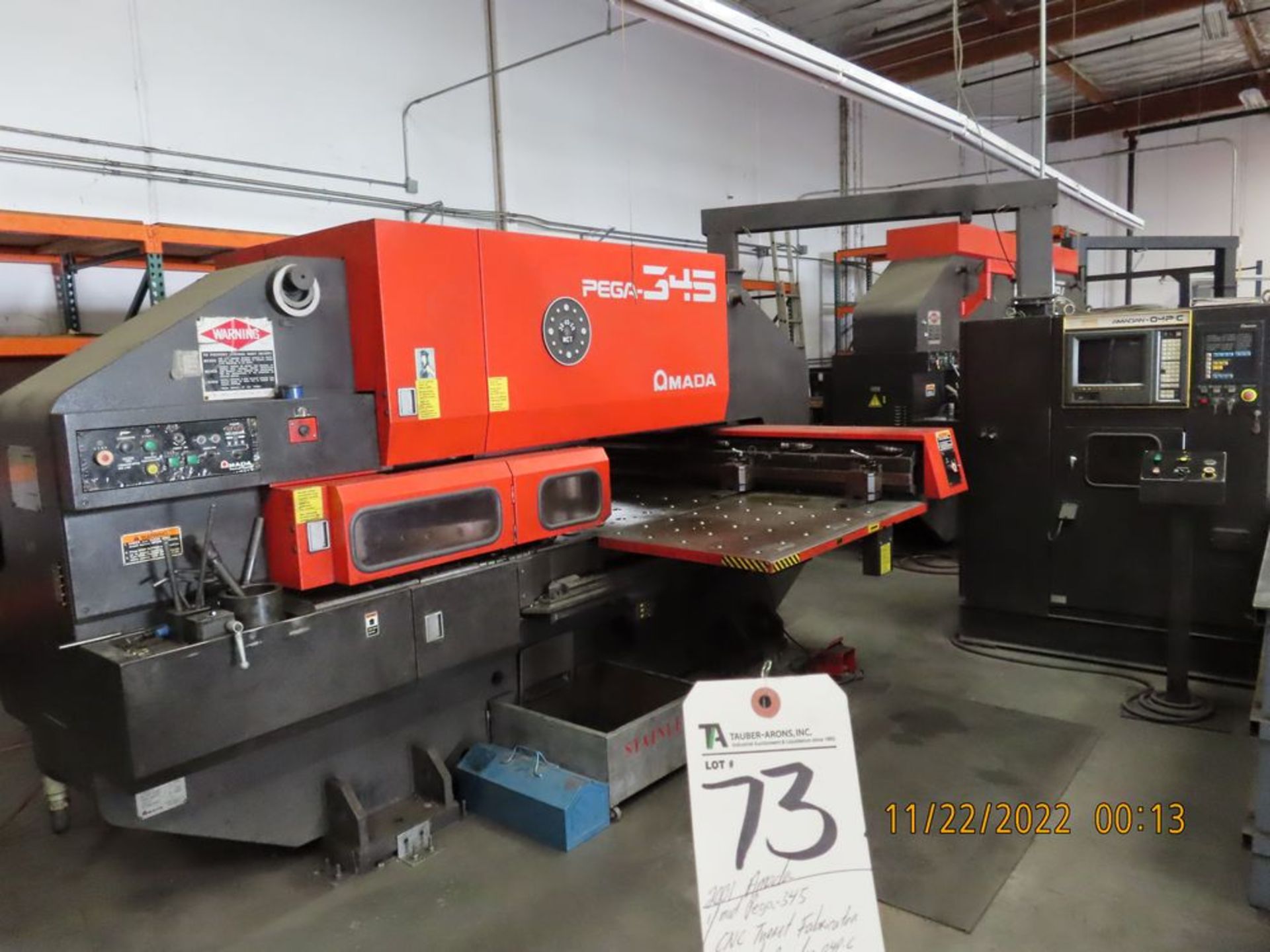 (2001) Amada mod. Pega-345, CNC Turret Fabricator w/ Amada Amadan 04P-C Controls, Wet Clutch, mod.