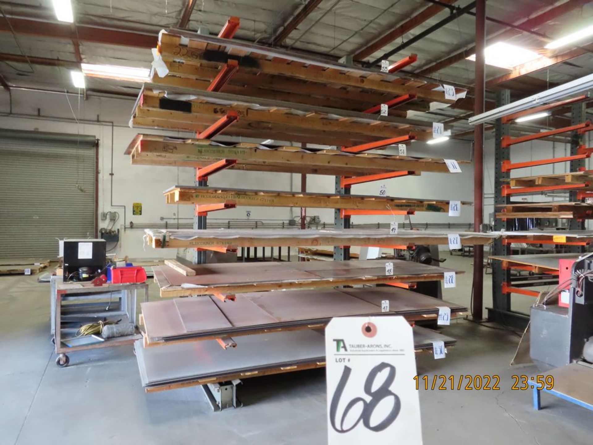 Single Side Cantilever Rack, 67''W x 144''T (16) 48'' Arms (No Tank, No Contents) - Image 2 of 2