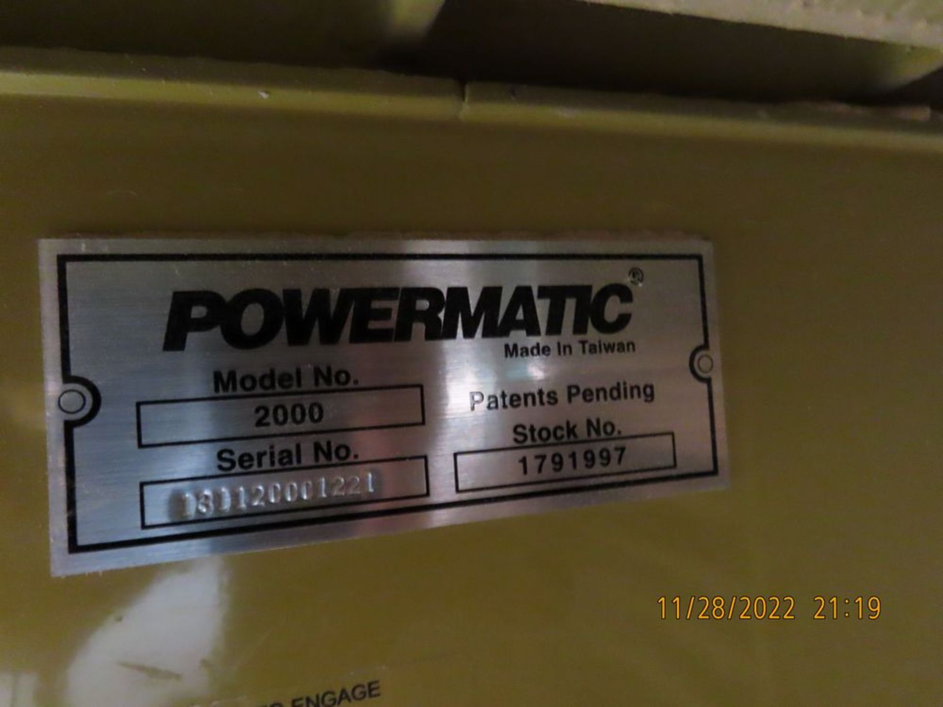 Powermatic mod. 2000, 12'' Table Saw w/ Excaliber Safety Guard; S/N 13112000121 (LOCATION: 11170 - Image 3 of 3