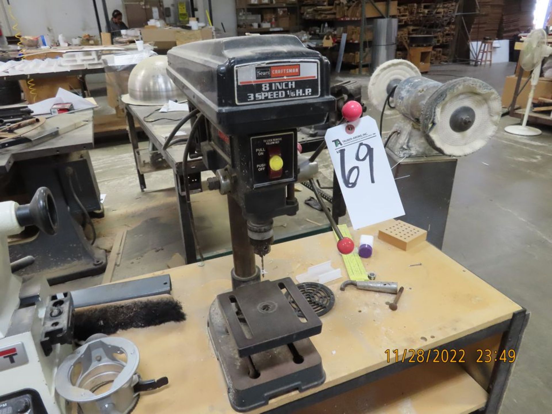 Craftsman 8'' Bench Drill Press, 3-Speed 1/6 hp (LOCATION: 2304 S. Baker Ave, Ontario, CA -- Contact
