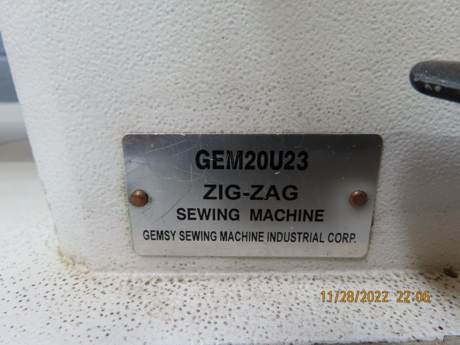 Gemsy mod. GEM2OU23 Zig Zag Sewing Machine (LOCATION: 11170 Thurston Lane, Jurupa Valley, CA -- - Image 2 of 2