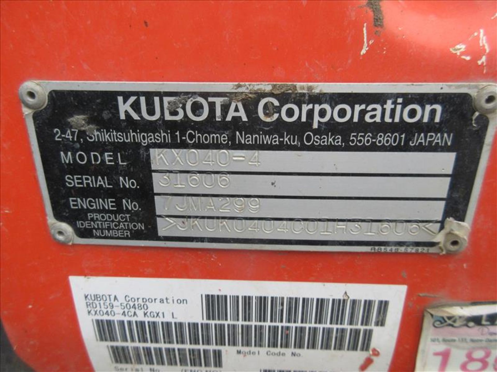 Kubota KX040-4G Mini Hydraulic Excavator, auxiliairy hydraulic system, hydraulic Q/C, rubber tracks, - Image 16 of 16