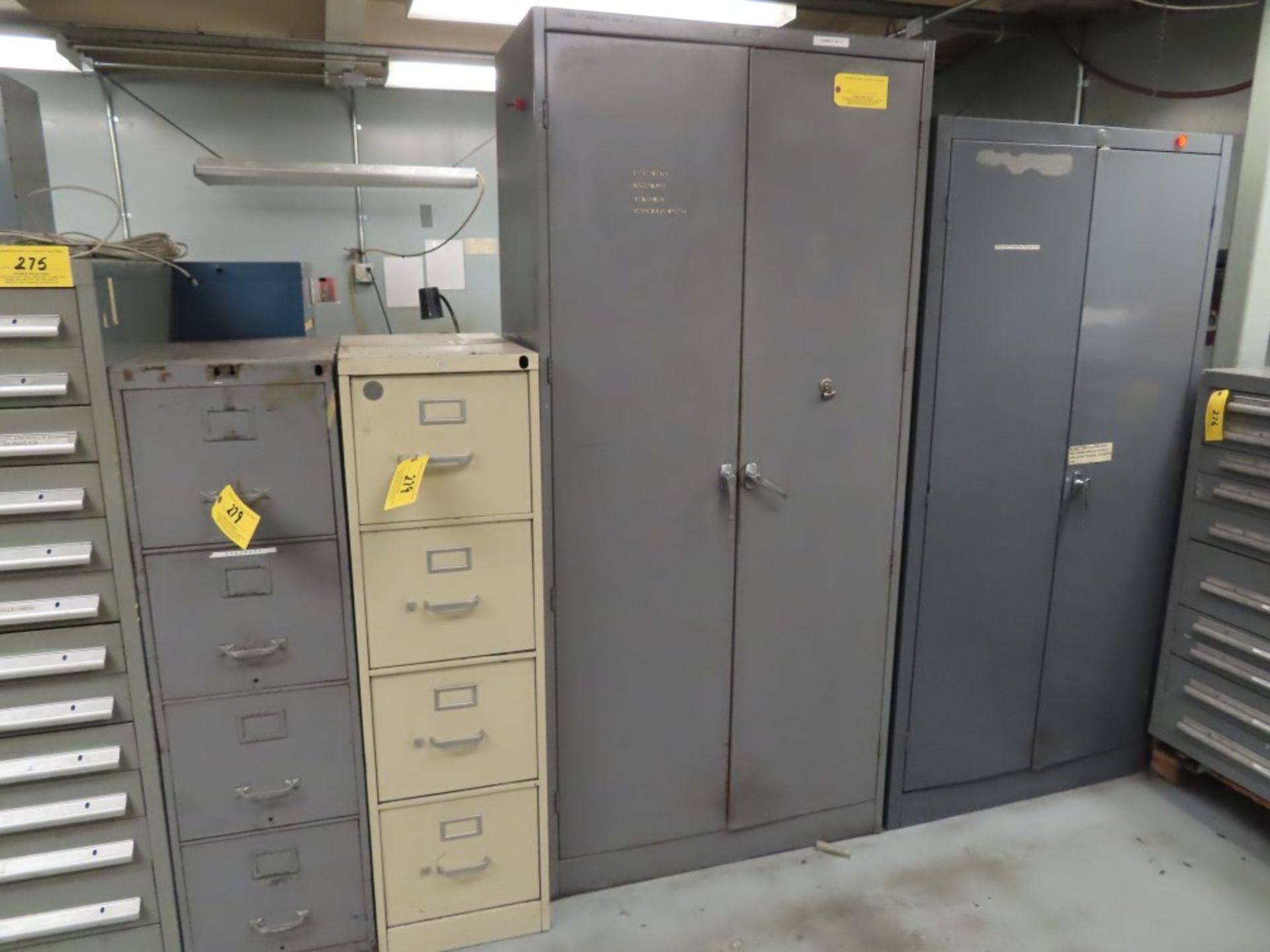 (2) File Cabinets & (2) Storage Cabinets w/ Contents Including: