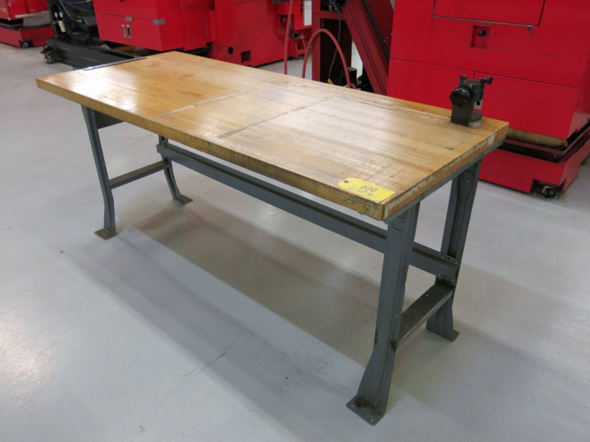 (4) Heavy Duty Butcher Block Top Work Benches - Image 3 of 4