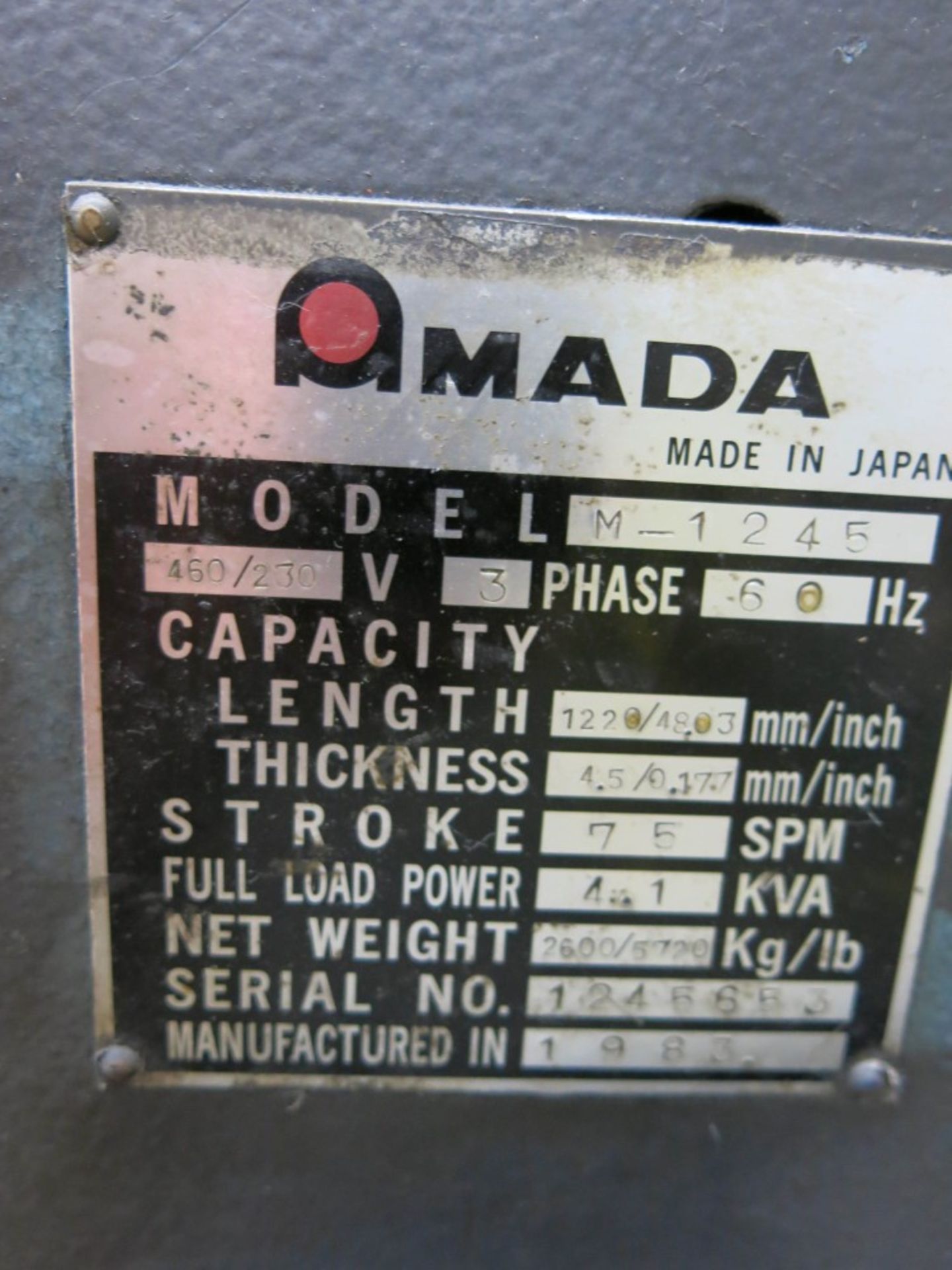 1983 Amada Right Arm Squaring Shear (SEE NOTE) - Image 5 of 5