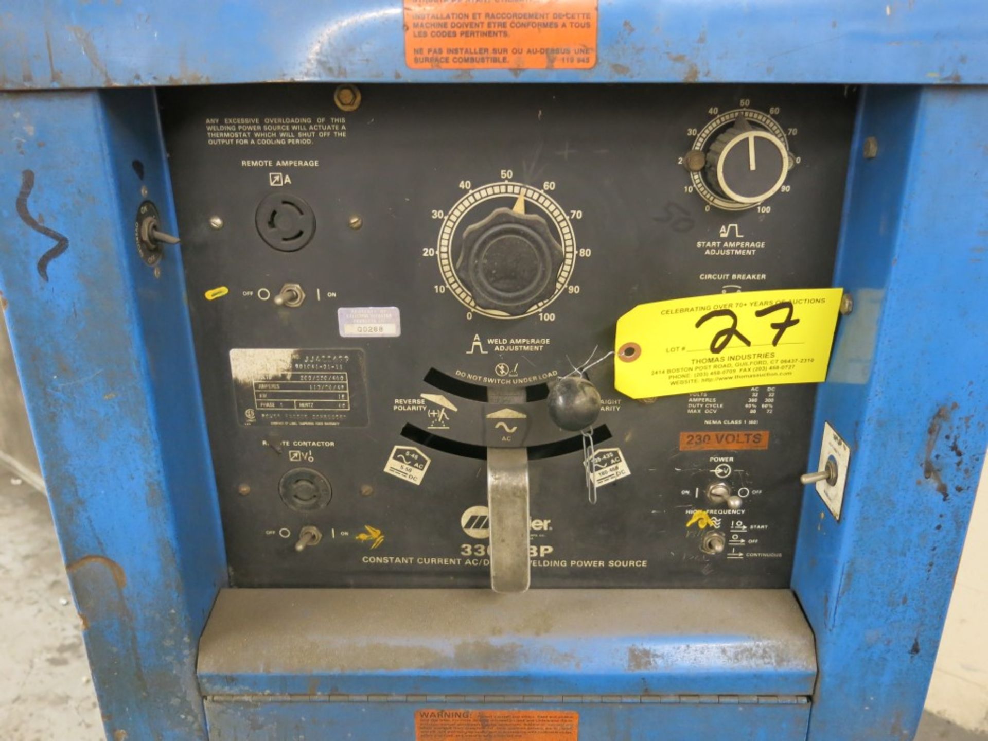 Miller Constant Current AC/DC Arc Welder - Image 3 of 4