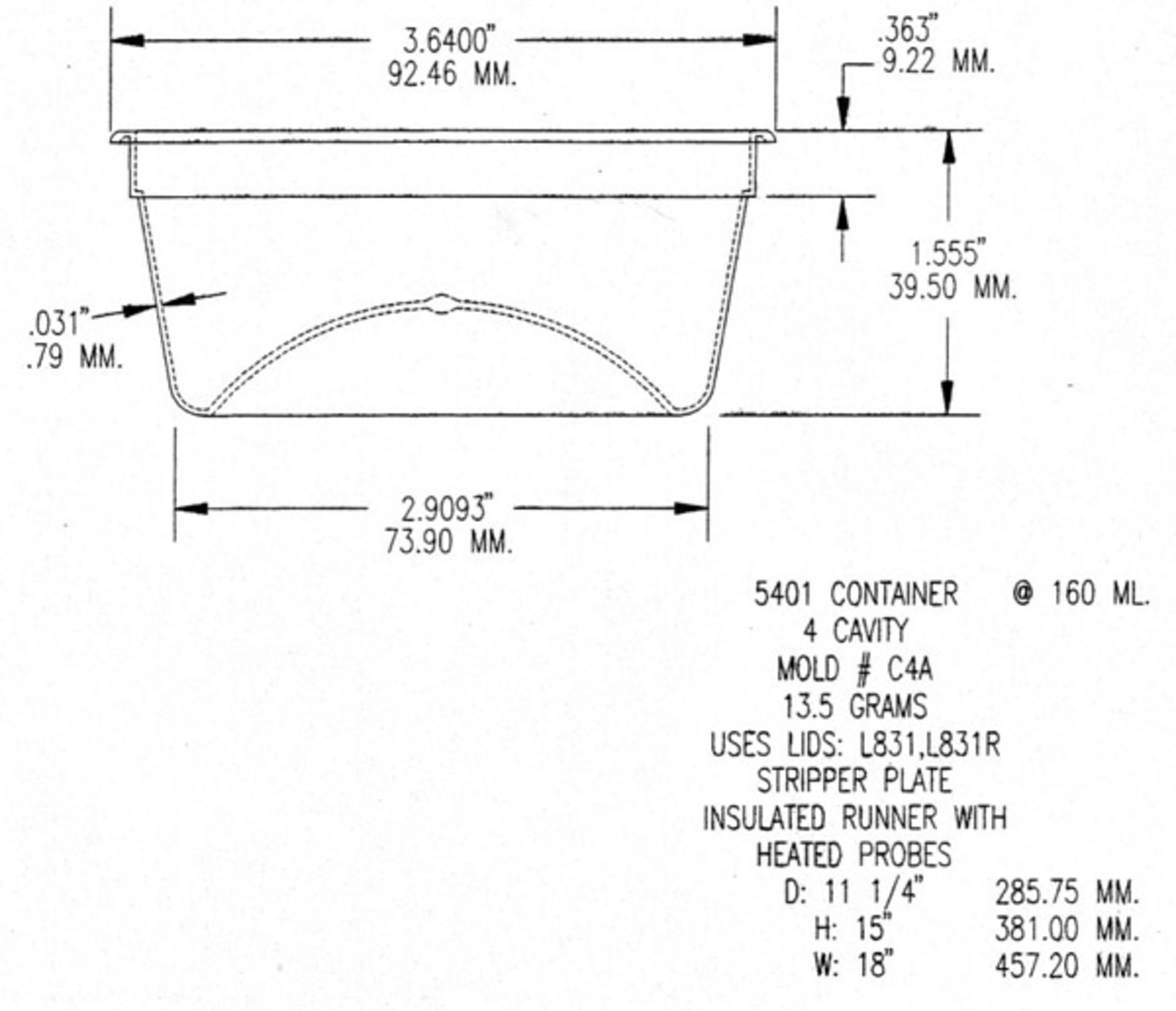 160ml/6oz Thin Wall Container Mold - Image 16 of 16