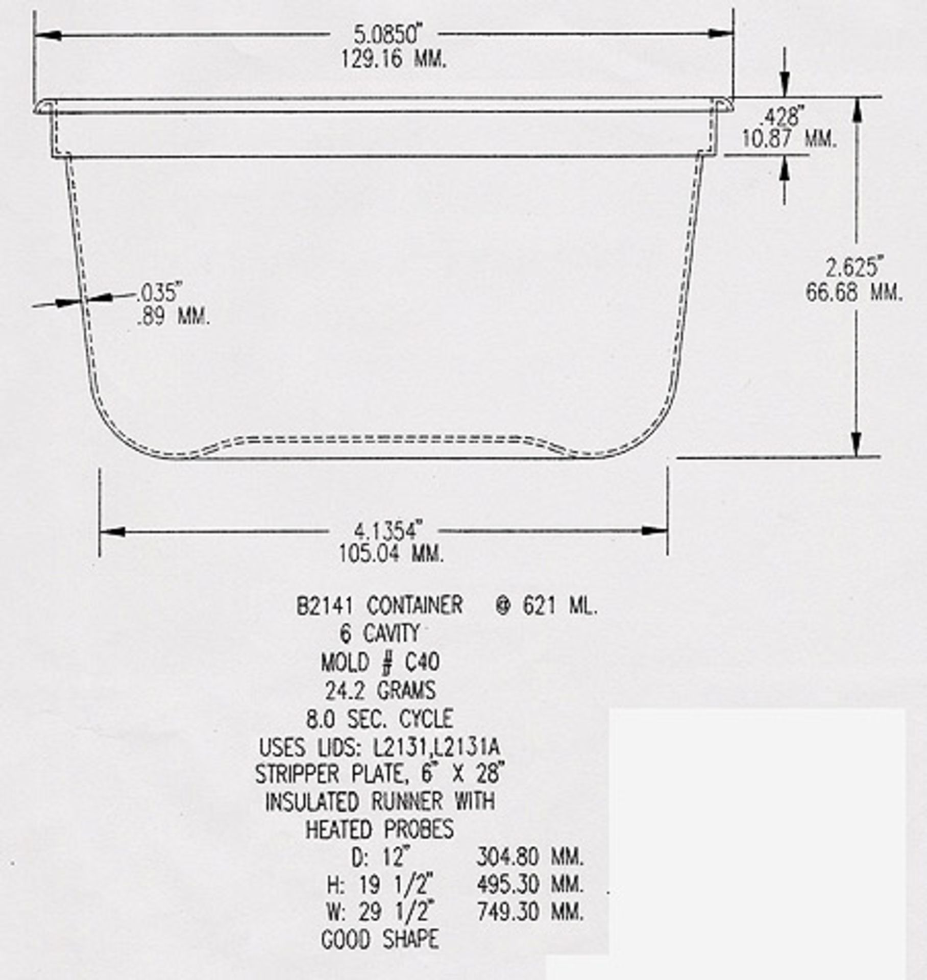 621ml/20oz Thin Wall Container Mold - Image 7 of 7