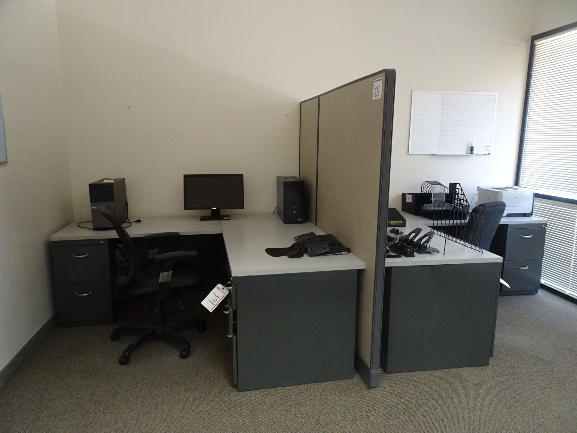 (5) Office Cubicles; (4) Office Chairs; (2) Vertical File Cabinets; Horizontal File Cabinet