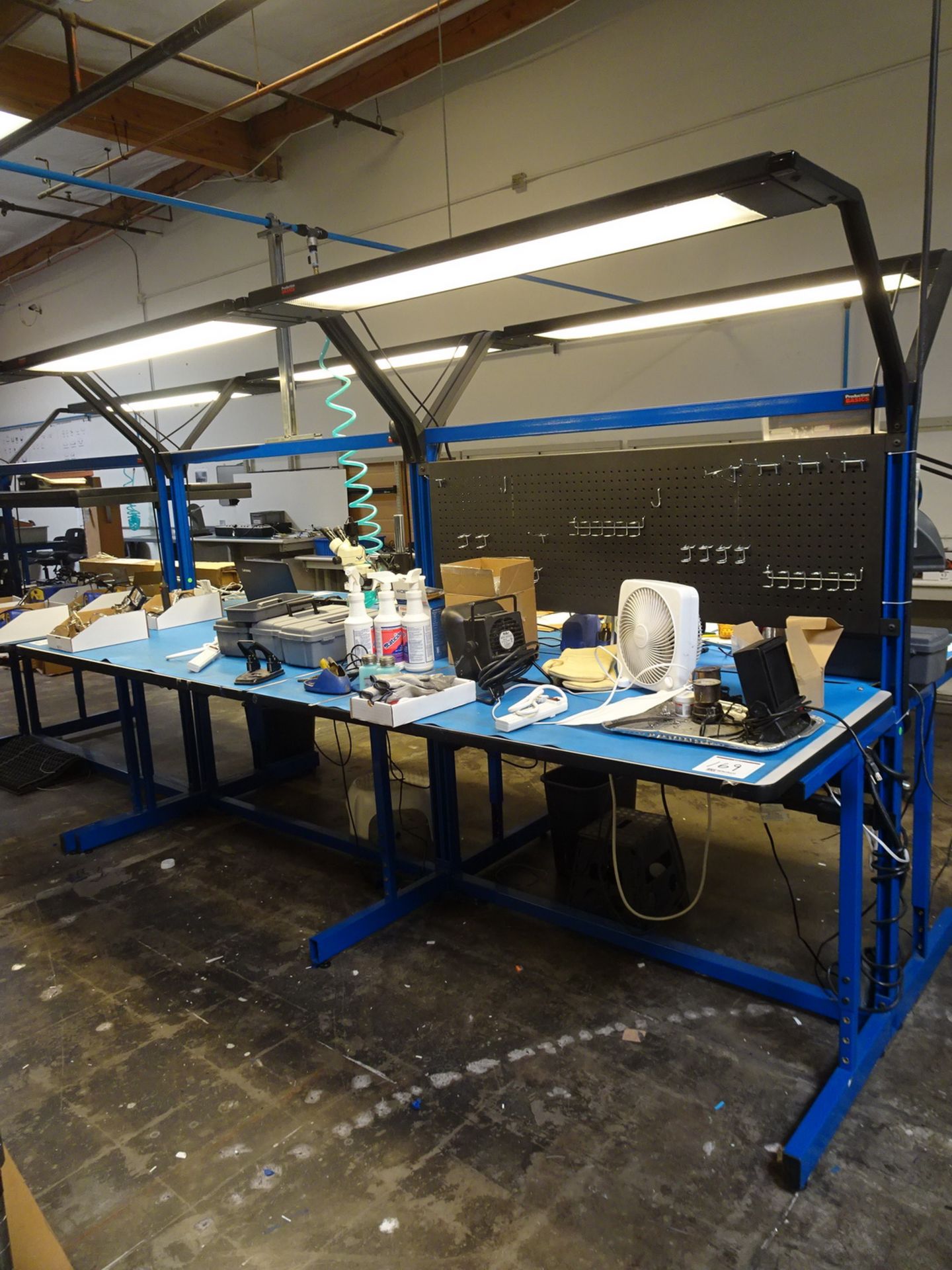 (4) Production Basics Lab Bench w/ Upper Lighting, 72"x30" (No Contents) - Image 2 of 2