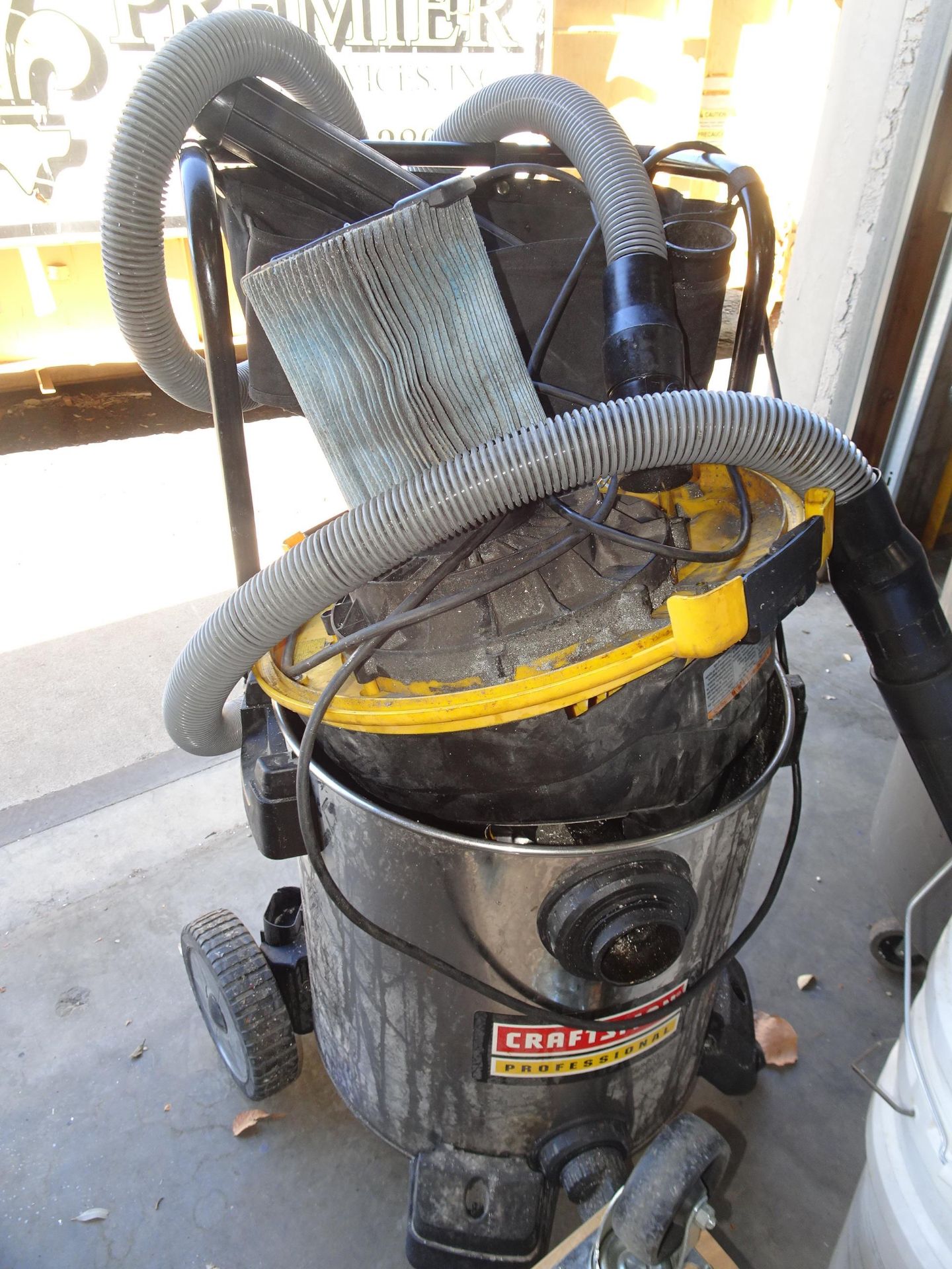 Lot of Cleaning Supplies: Craftsman Shop Vac; Trash Cans w/ Dollies; Buckets; Wood Dollies; Etc. - Image 2 of 4
