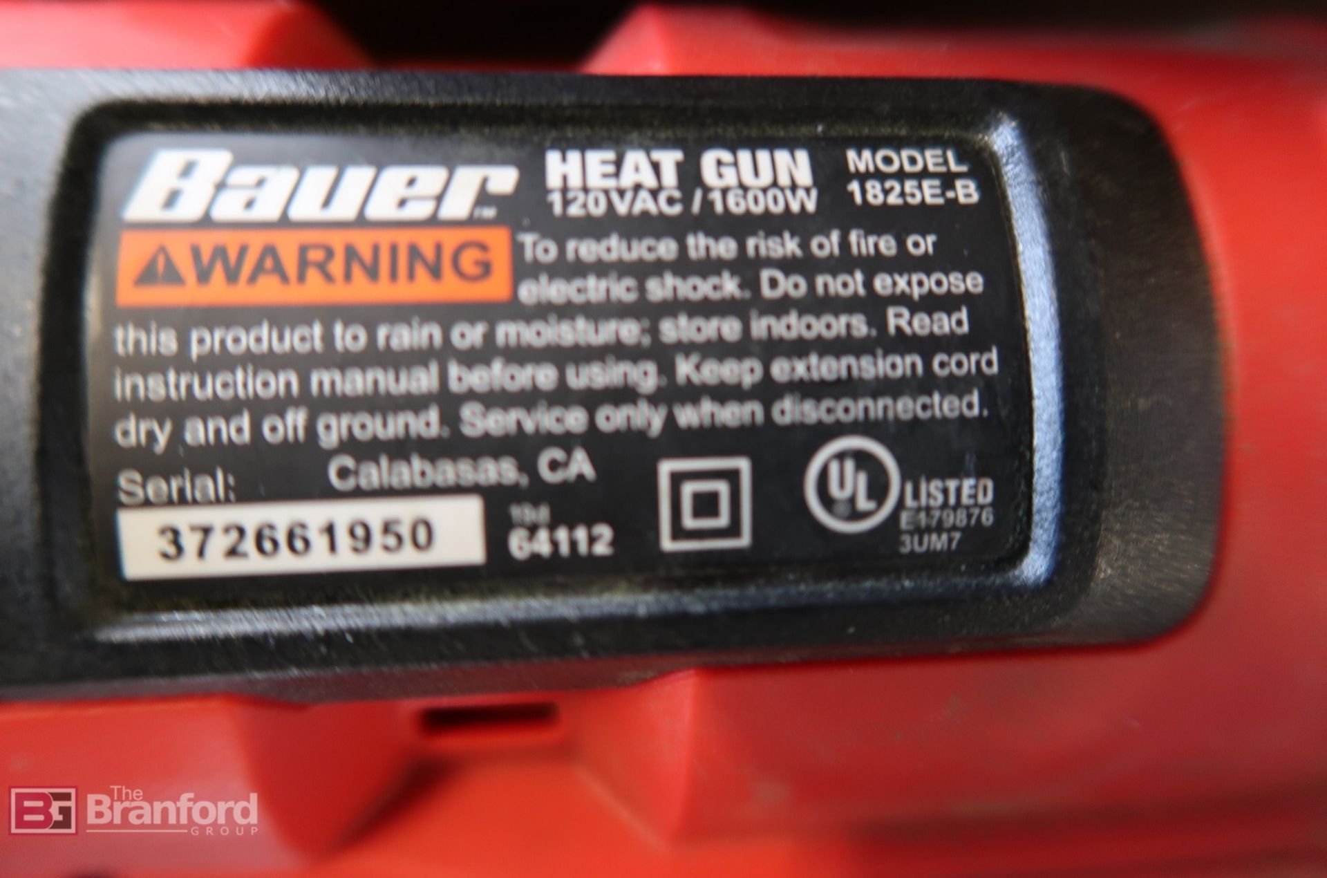 Box W/(2) Heat Guns, Bauer 1825E-B & Porter Cable PC1500Hg - Image 2 of 3