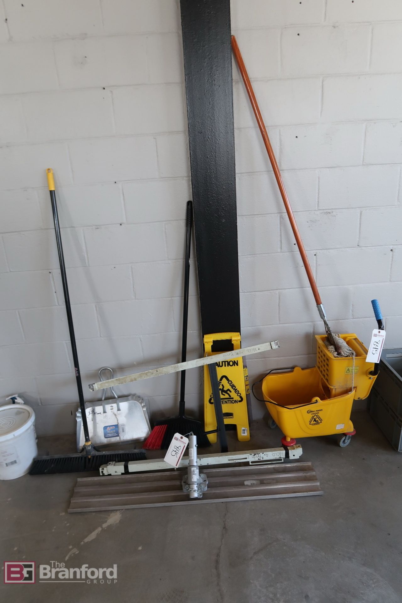Mop Bucket, Brooms, Concrete Float