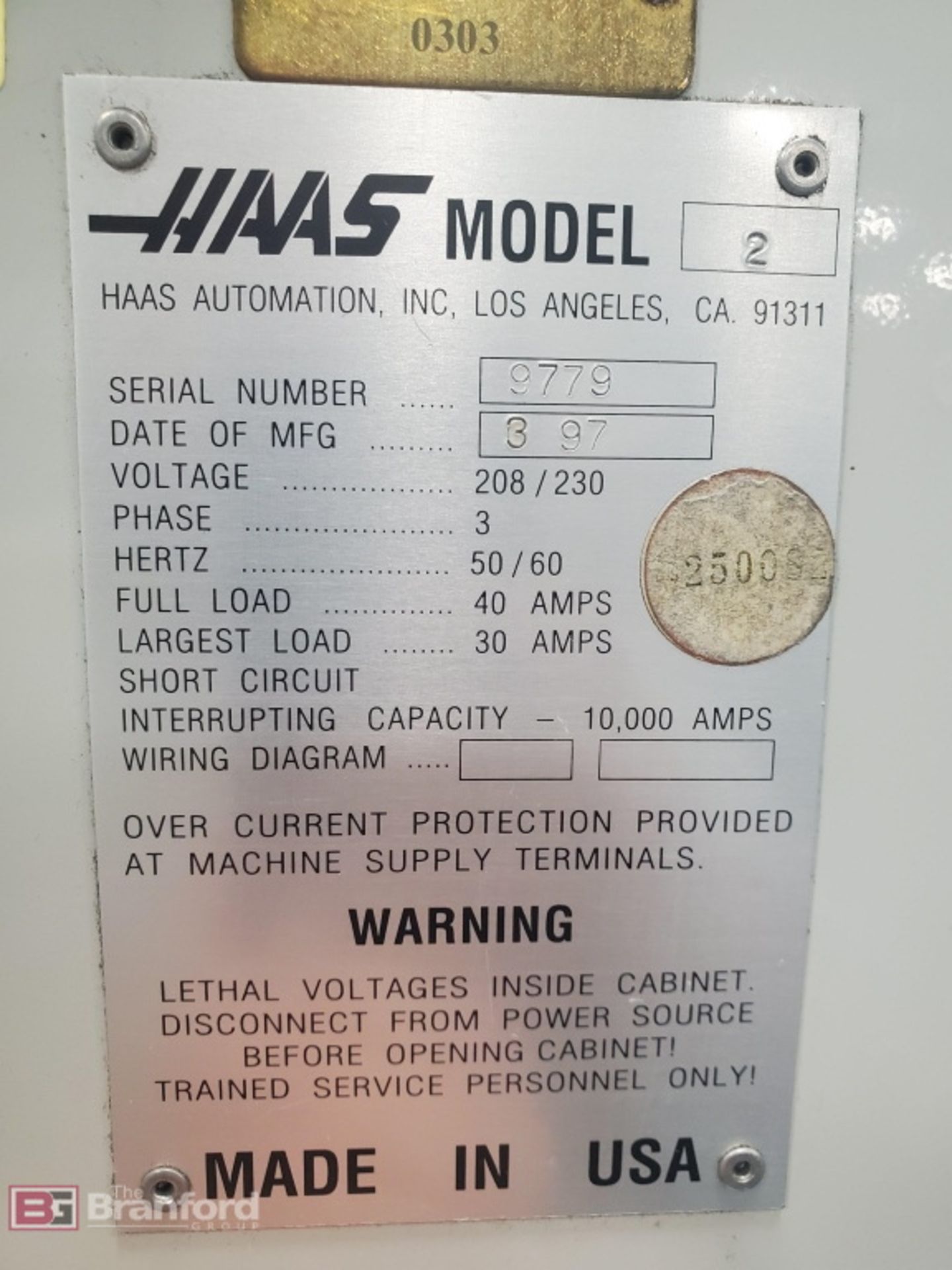 1997 Haas Model VF-2 Vertical Machining Center - Image 10 of 10