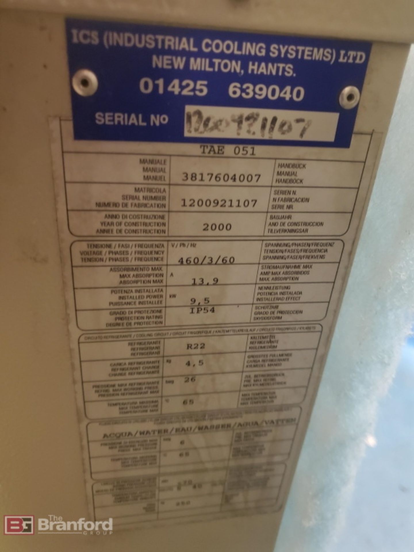 ICS (Industrial Cooling Systems) Model TAE-51 Water Chilling System - Image 4 of 5