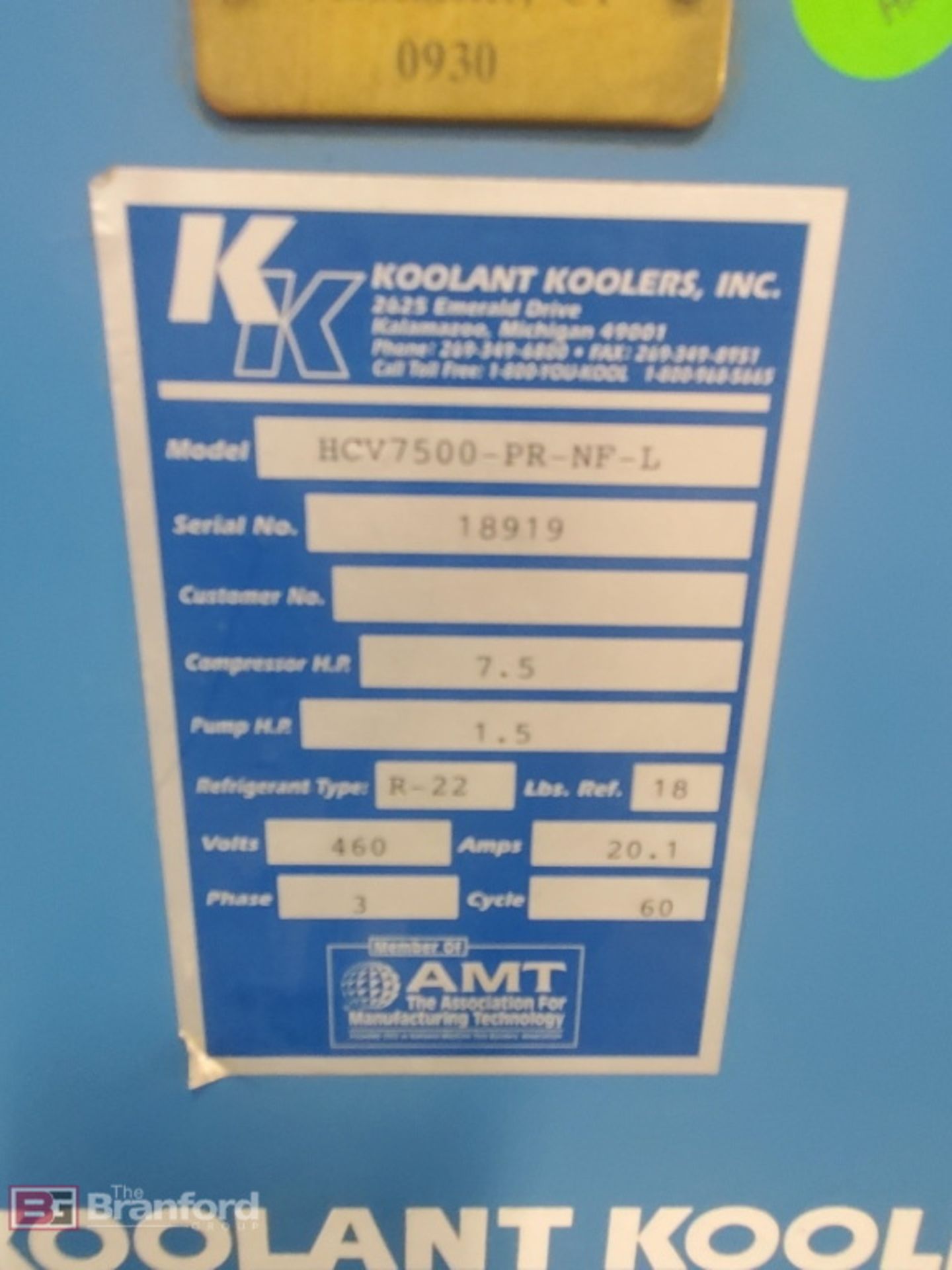 Koolant Koolers Model HCV7500-PR-NF-L Water Temperature Controller - Image 3 of 3