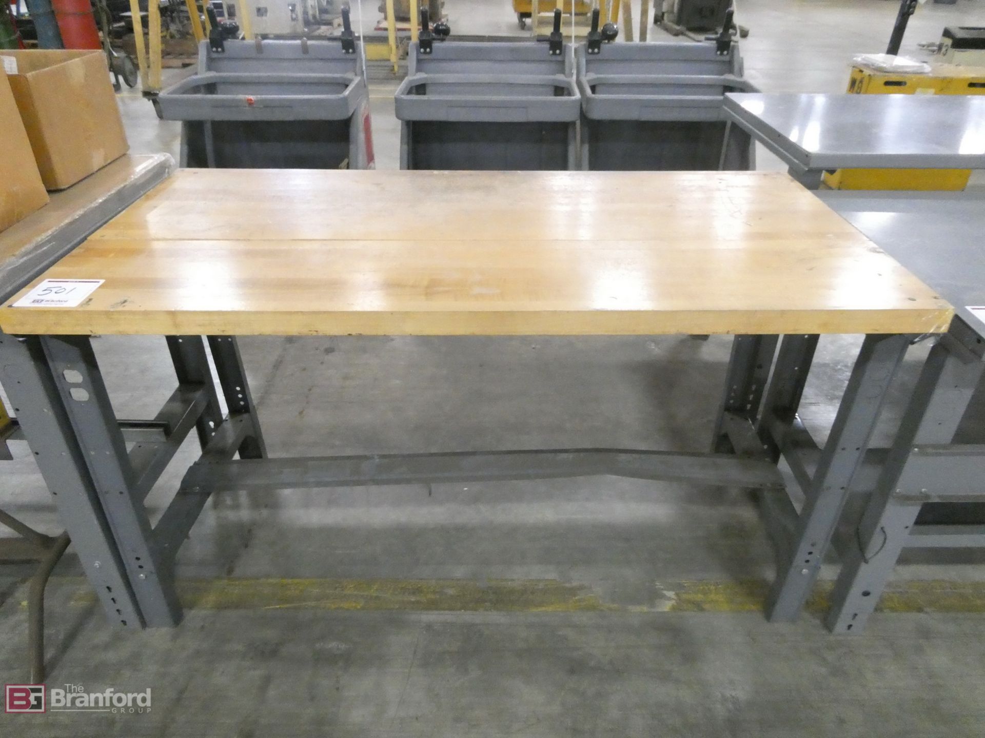 (3) Adj Height Steel Work Benches - Image 3 of 3