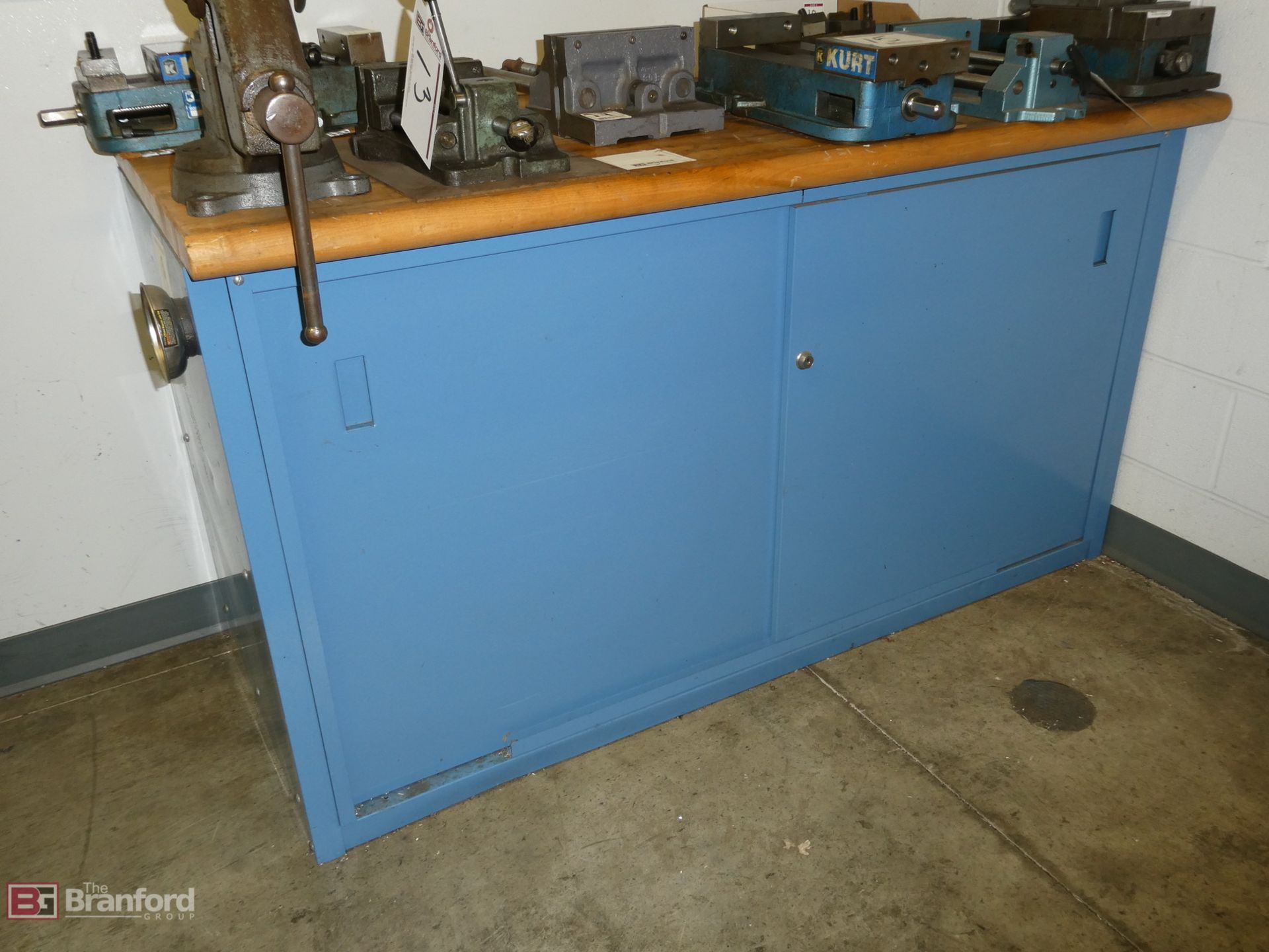 Butcher Block Cabinet w/ Sliding Doors