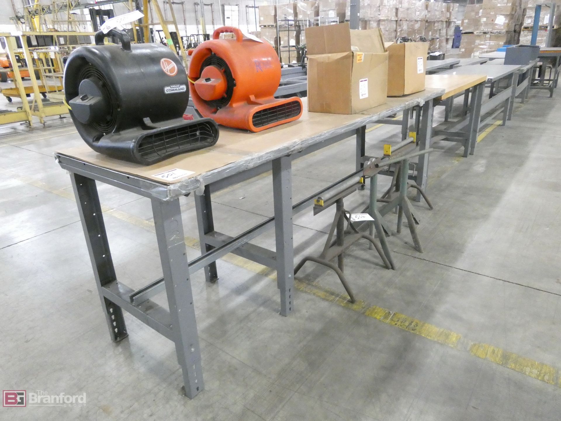 (3) Adj Height Steel Work Benches - Image 2 of 3