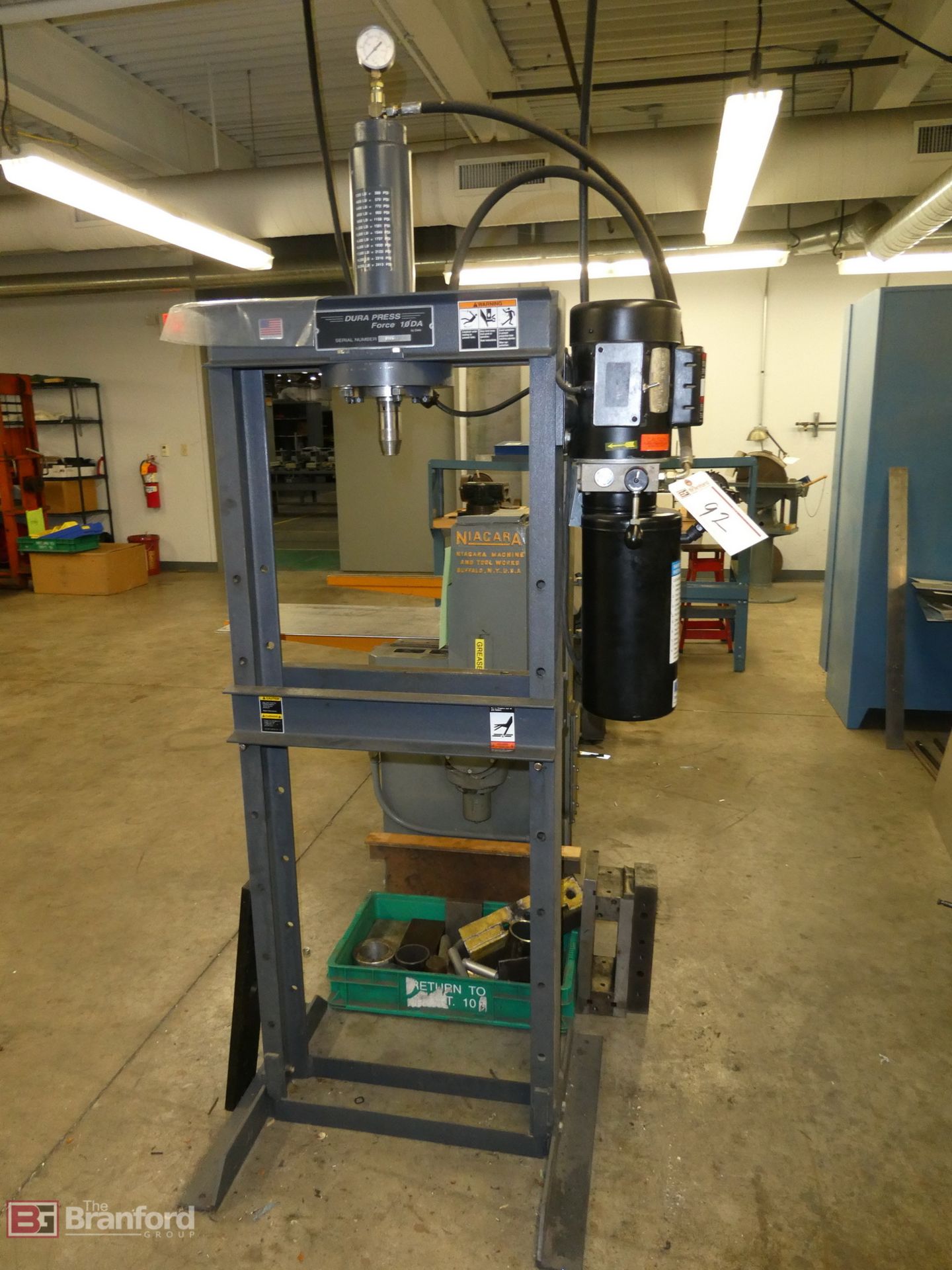 Drake Dura Press Model Force 10DA, 10-Ton Hydraulic Press