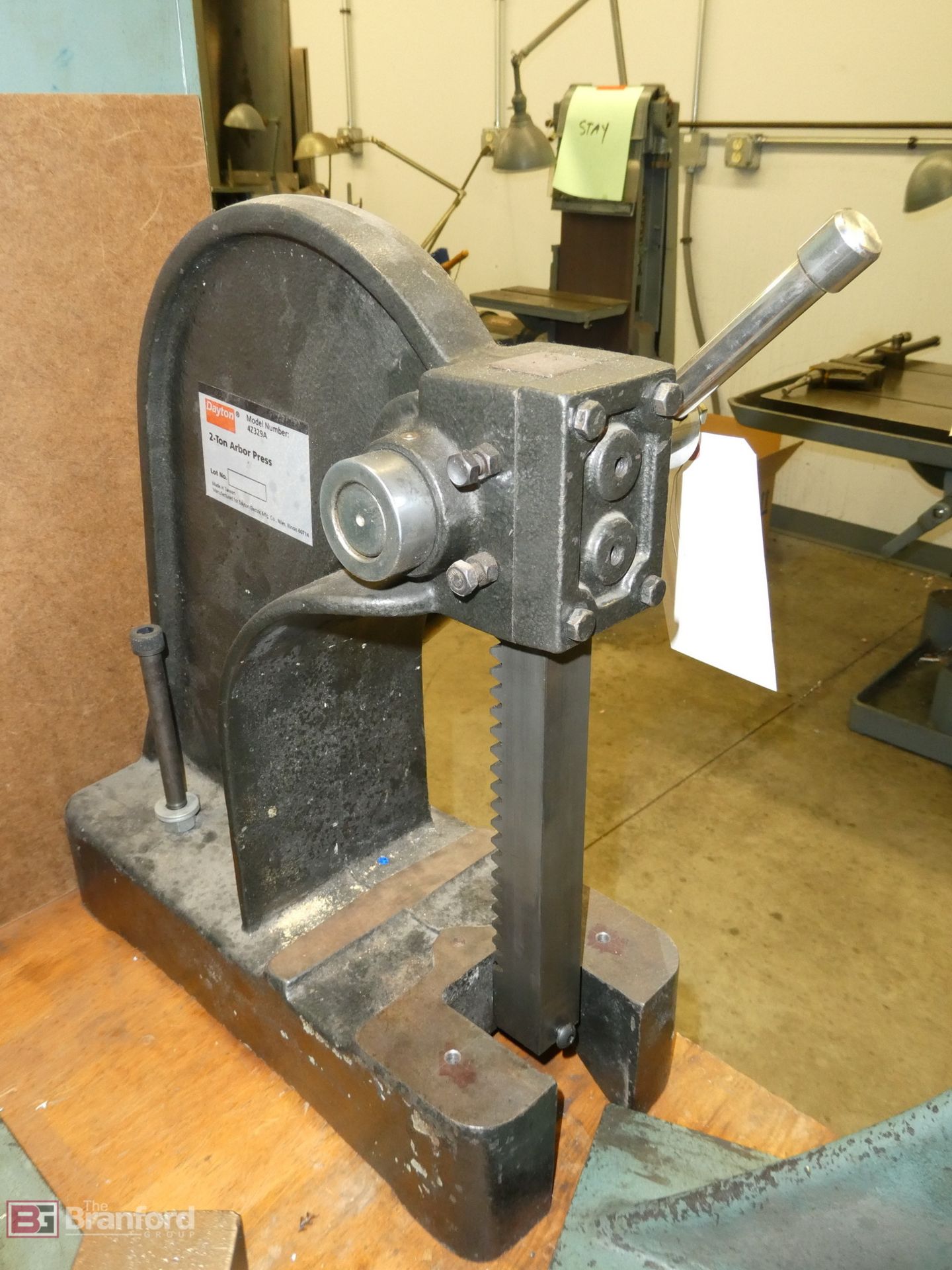 Dayton Model 4Z329A, 2-Ton Arbor Press