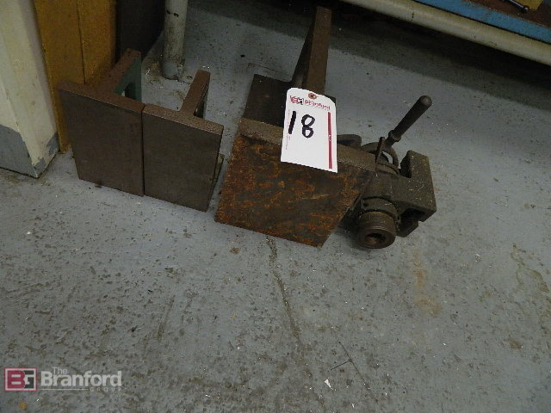 Lot. Angle Plates V Blocks on cart & on floor - Image 2 of 2