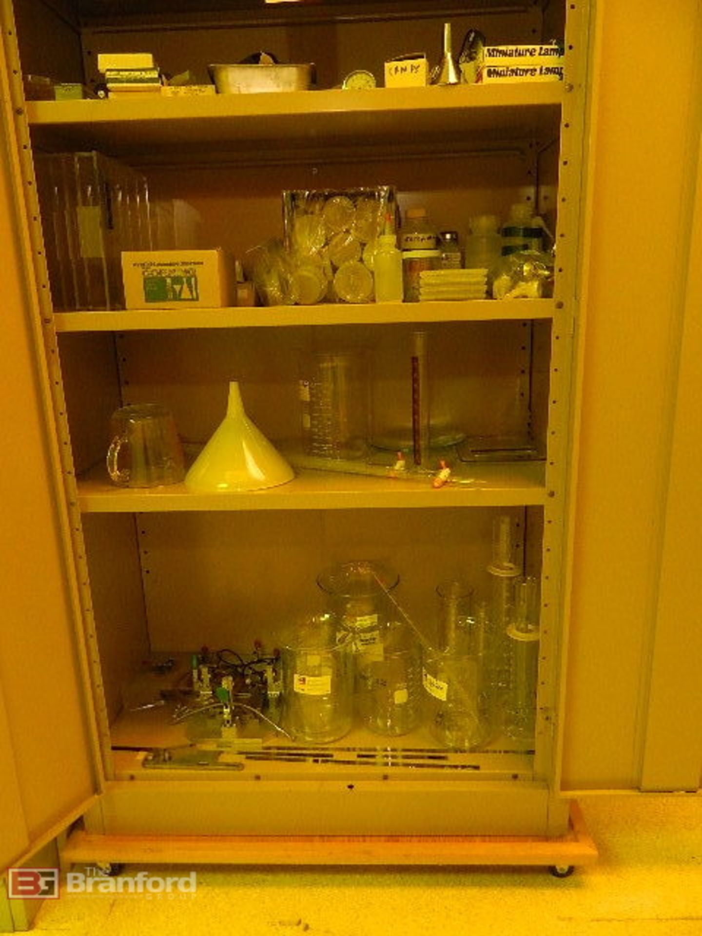 (2) 2-Door Cabinets w/ Lab Glass, Lab Supplies - Image 2 of 5