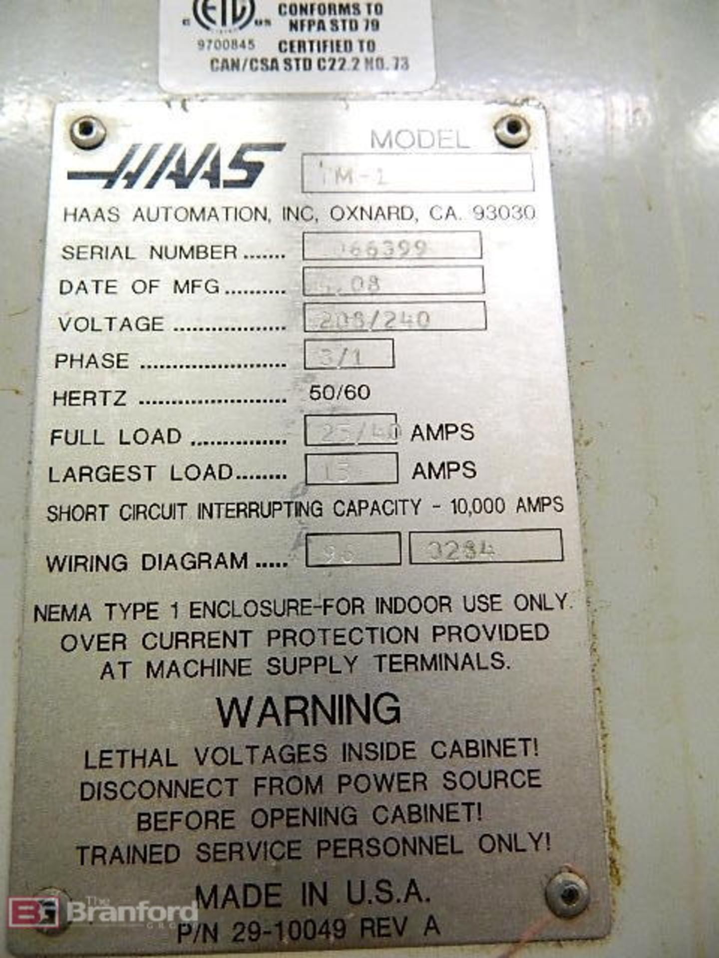 Haas TM-1 (2008) Vertical CNC Mill - Image 6 of 6