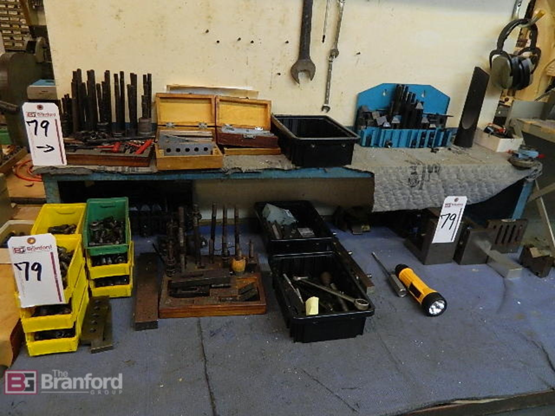 Lot. Table Top Machine Hold Downs, Bolts, Angle Plates