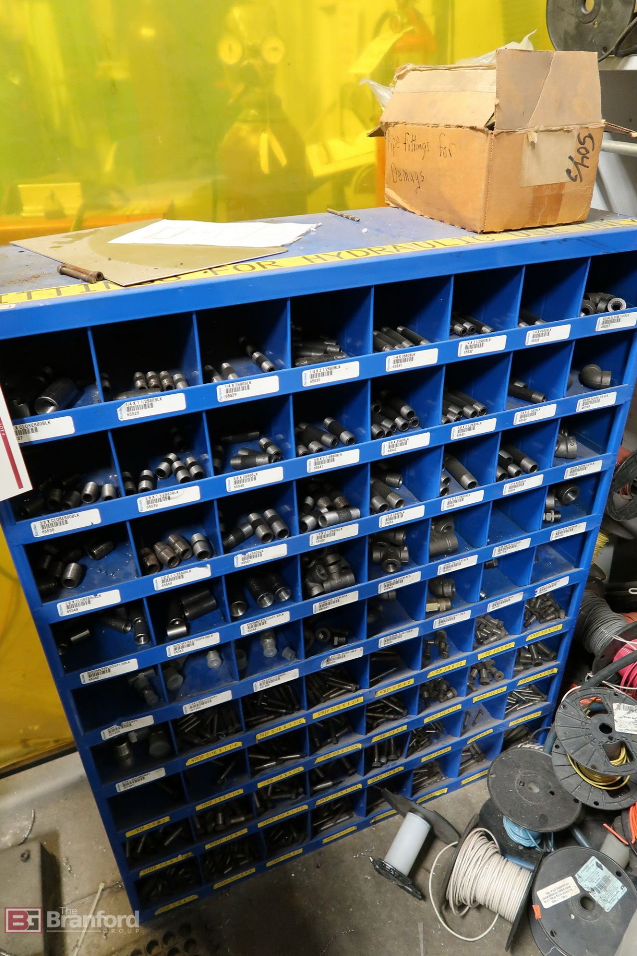 Metal Parts Bin with Contents