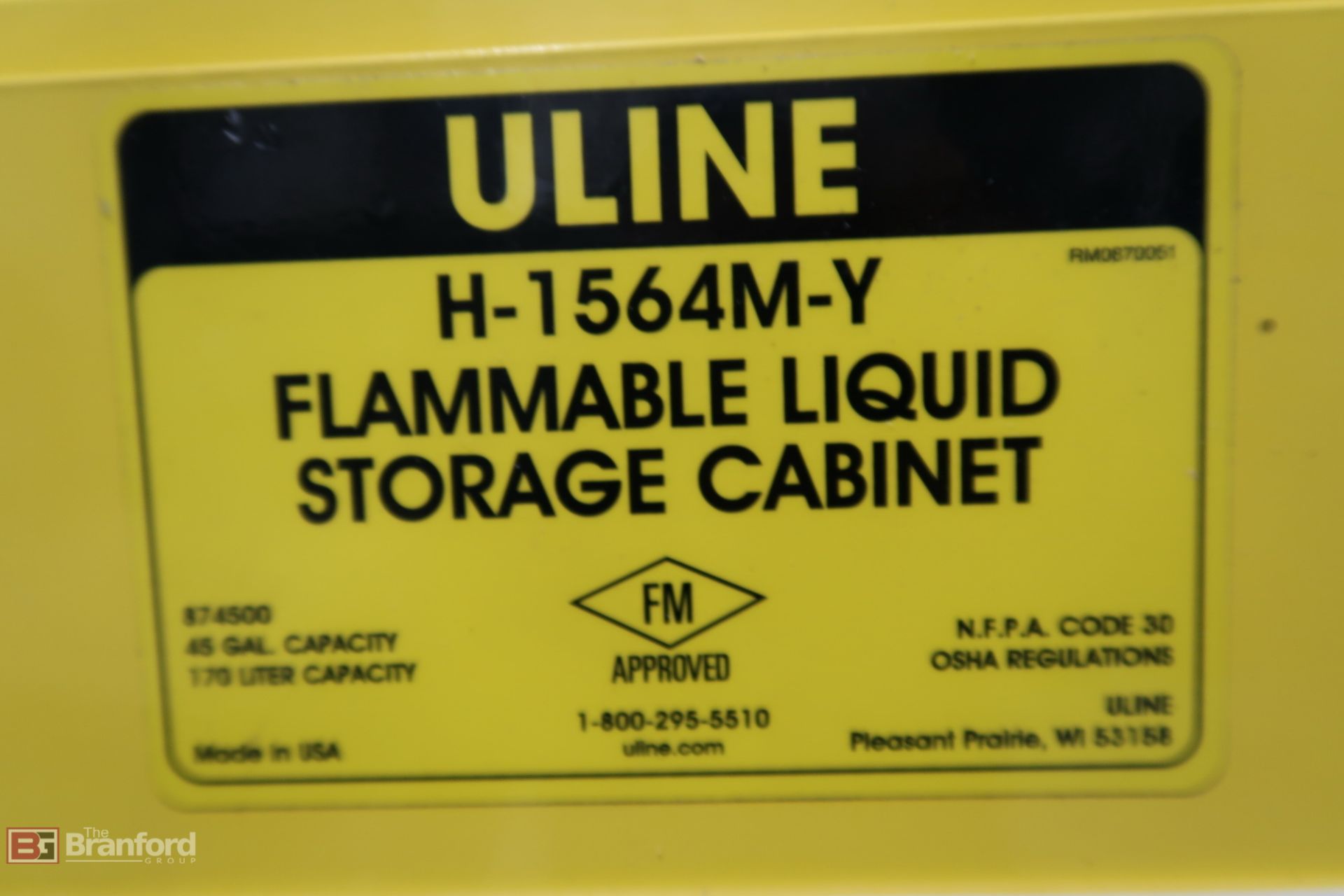 Uline Flammable 2-Door Metal Storage Cabinet - Image 3 of 3