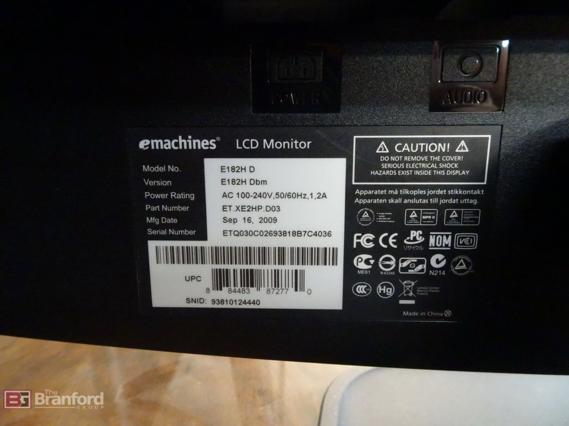 (3) Emachine LCD Monitors E182H D - Image 2 of 3