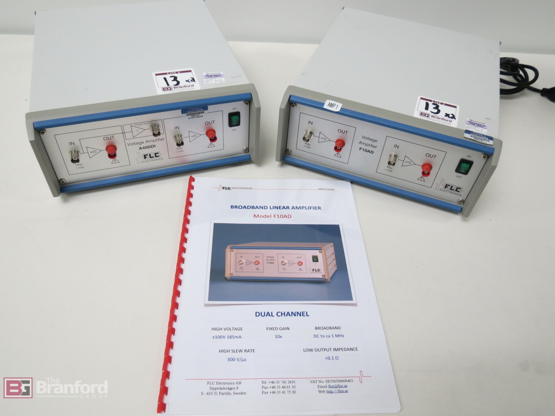 (2) FLC Electronics F10AD Dual Channel Voltage Linear Amplifiers