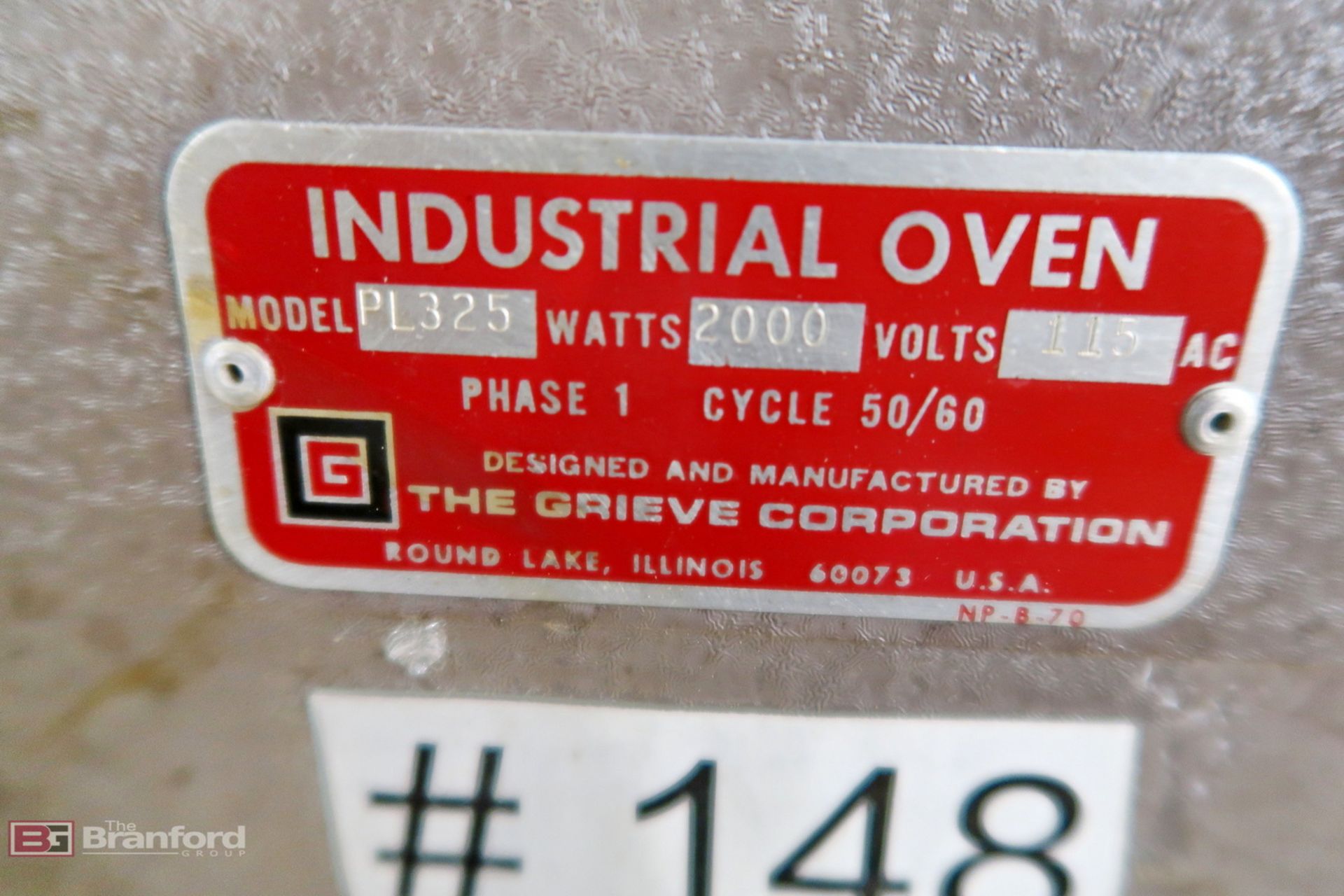 The grieve corp. Industrial oven model PL325 - Image 3 of 3