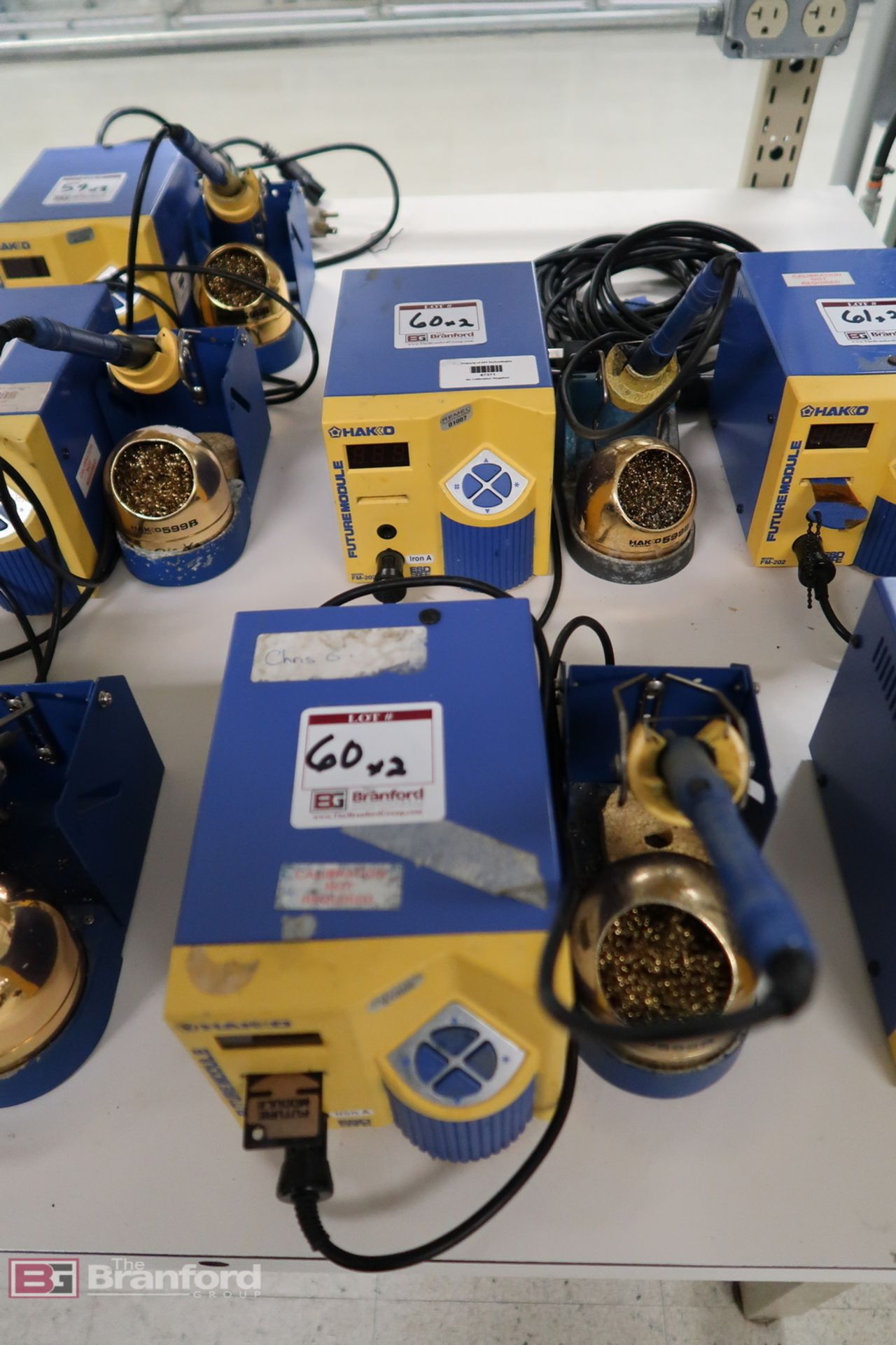 (2) Hakko FM-202 soldering stations