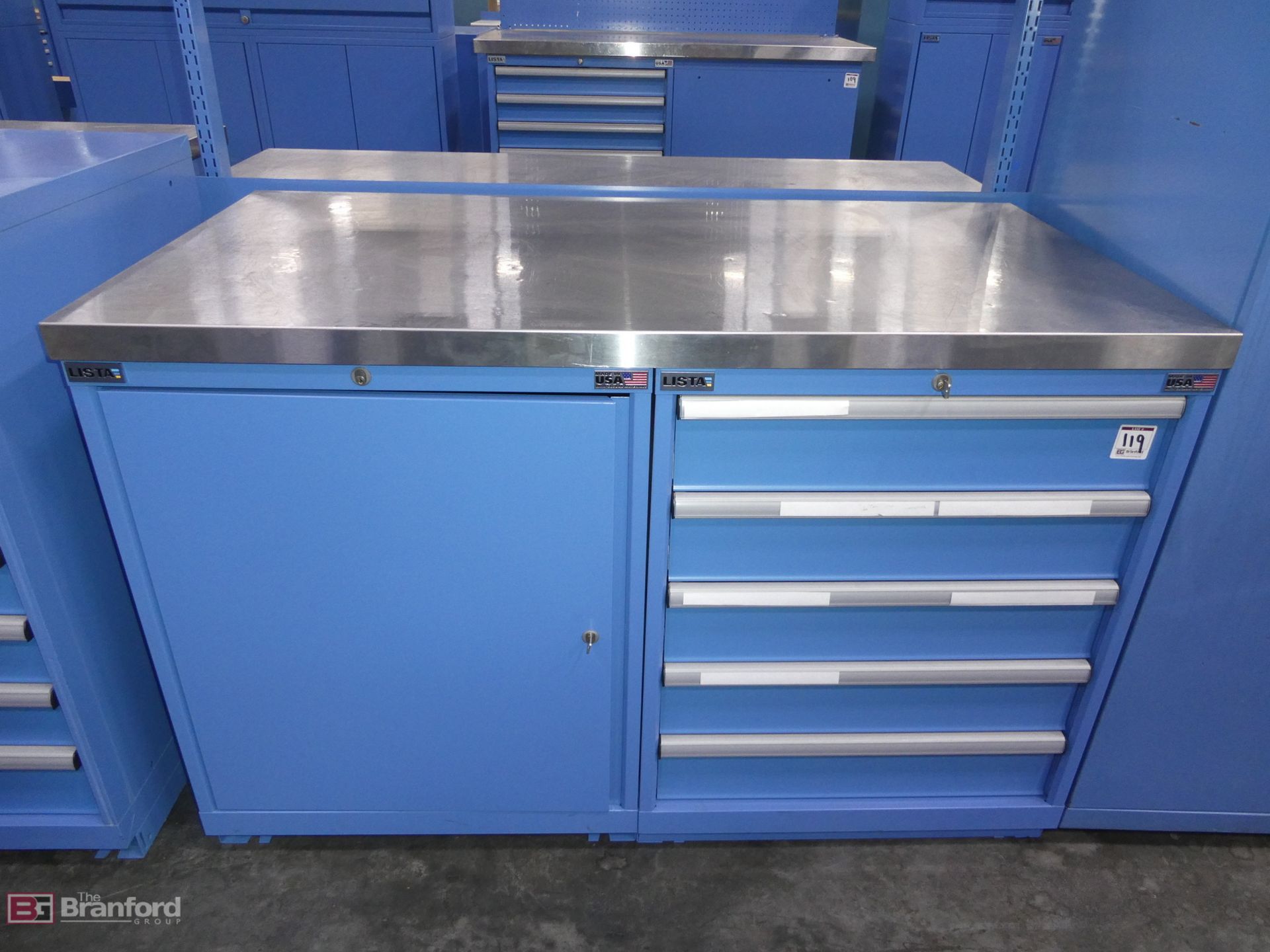 (2) Lista Cabinets 5-Drawer & 1-Door 28"x36"x28"