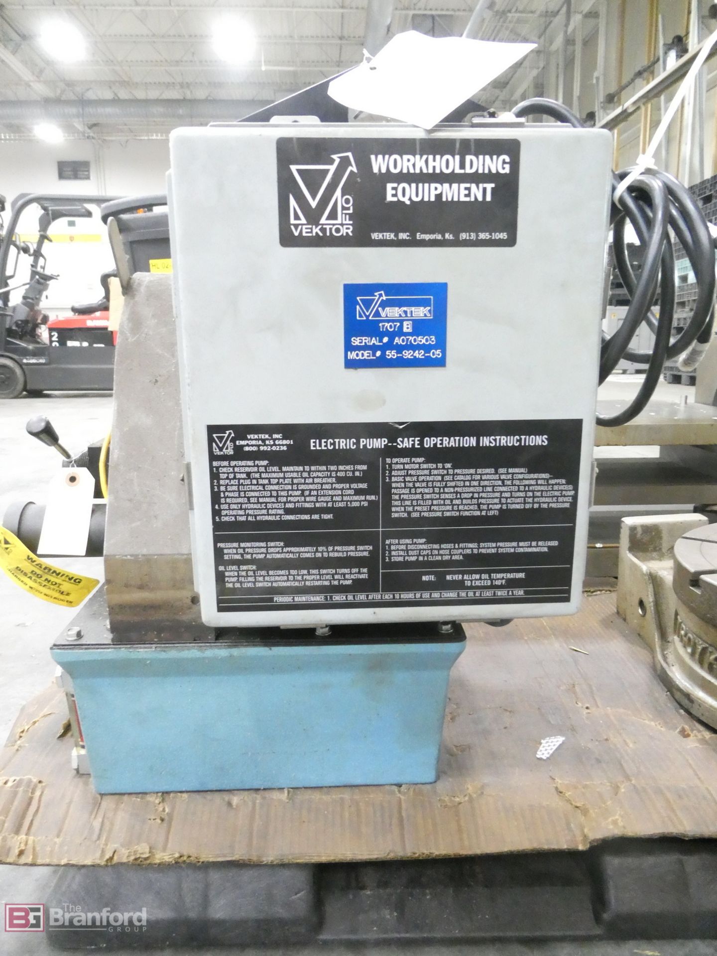 Vektek Flo Model 55-9242-05, Electric Hydraulic Dump Pump - Image 2 of 6