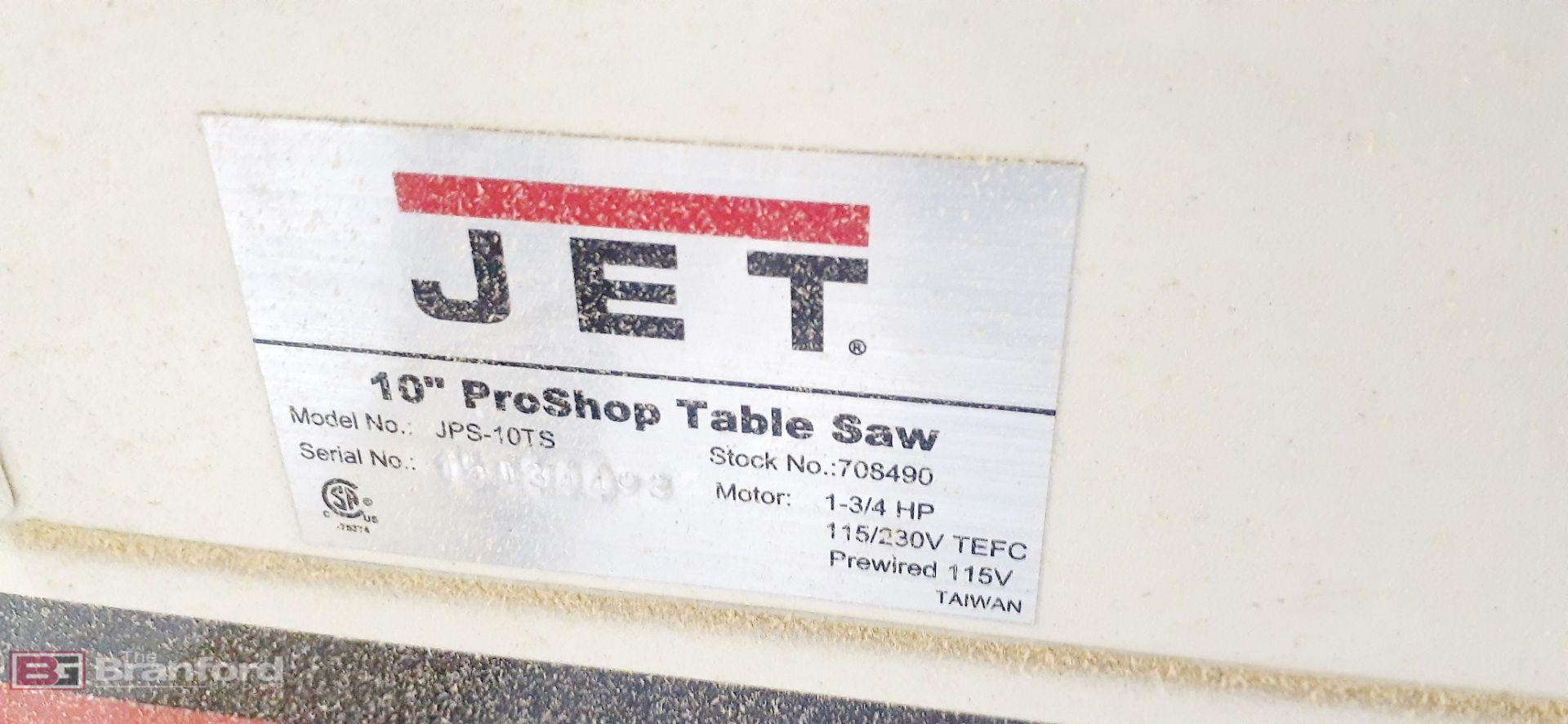 JET Model JPS-10TS, 10" ProShop Table Saw - Image 7 of 8