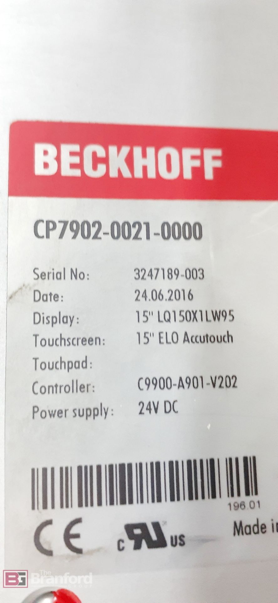 Beckhoff Model CP7902-0021-0000, 15" Touchscreen Monitor - Image 6 of 6