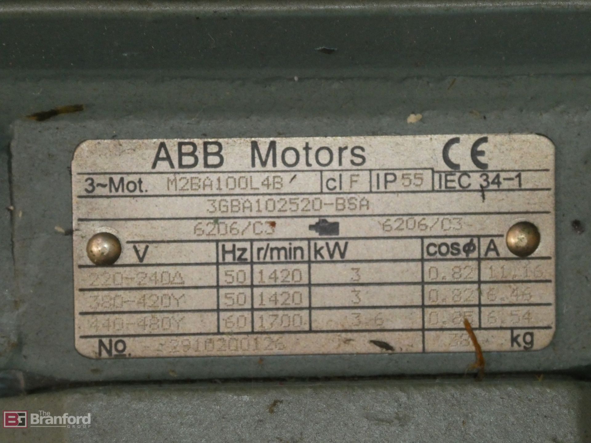 ABB Model M2BA100L4B, 3-HP Electric Motor (Like New) - Image 3 of 3
