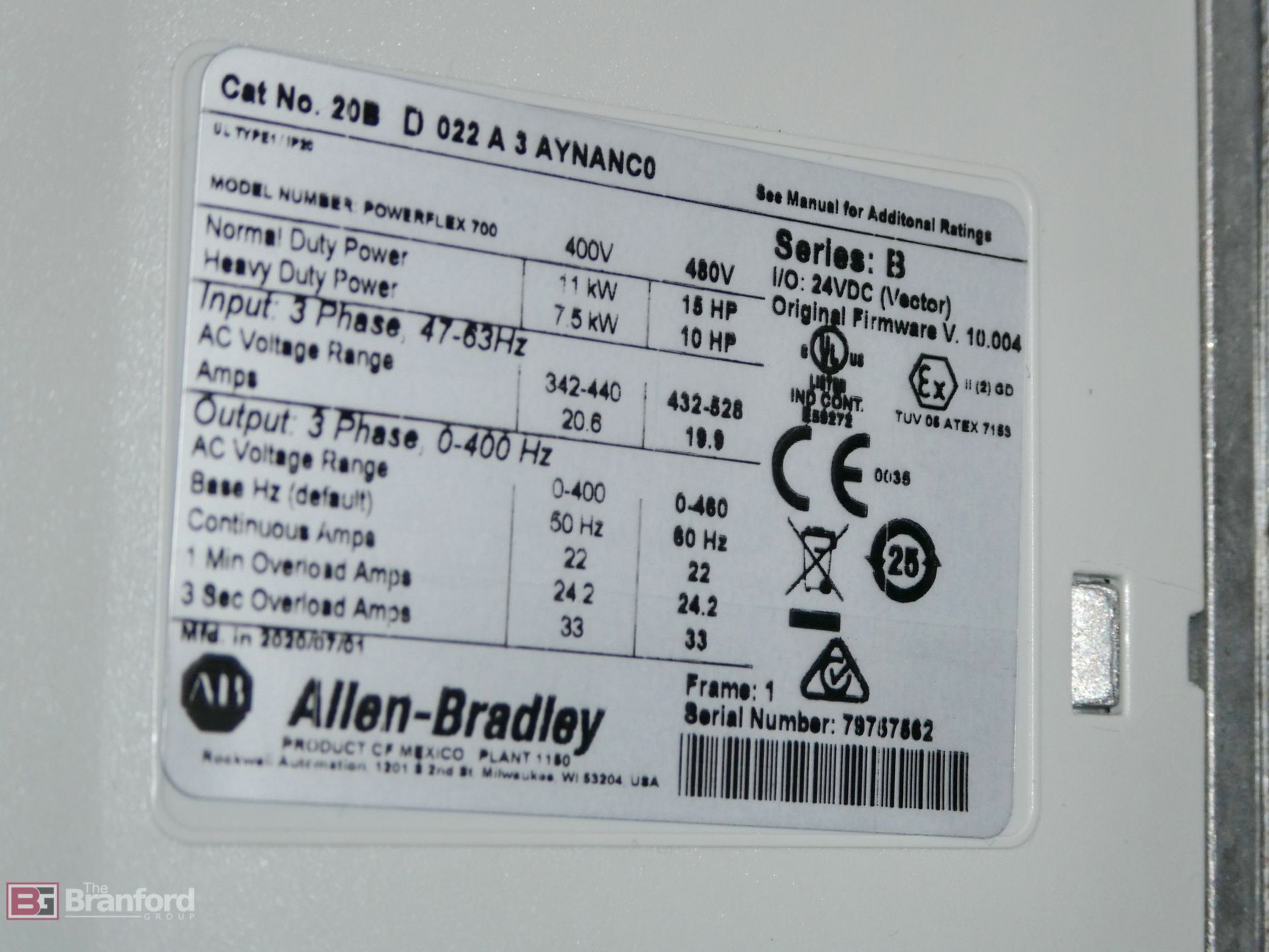 Allen-Bradley Power Flex 700, 3-Phase AC Drive - Image 3 of 3