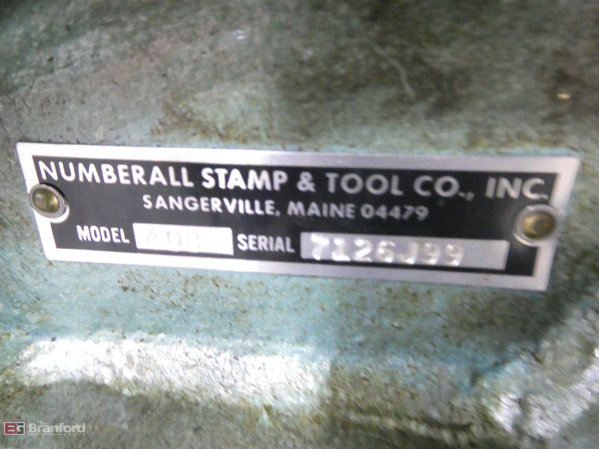 Numberall Stamp & Tool Co. Model 40B, Number & Letter Stamping Machine - Image 3 of 3