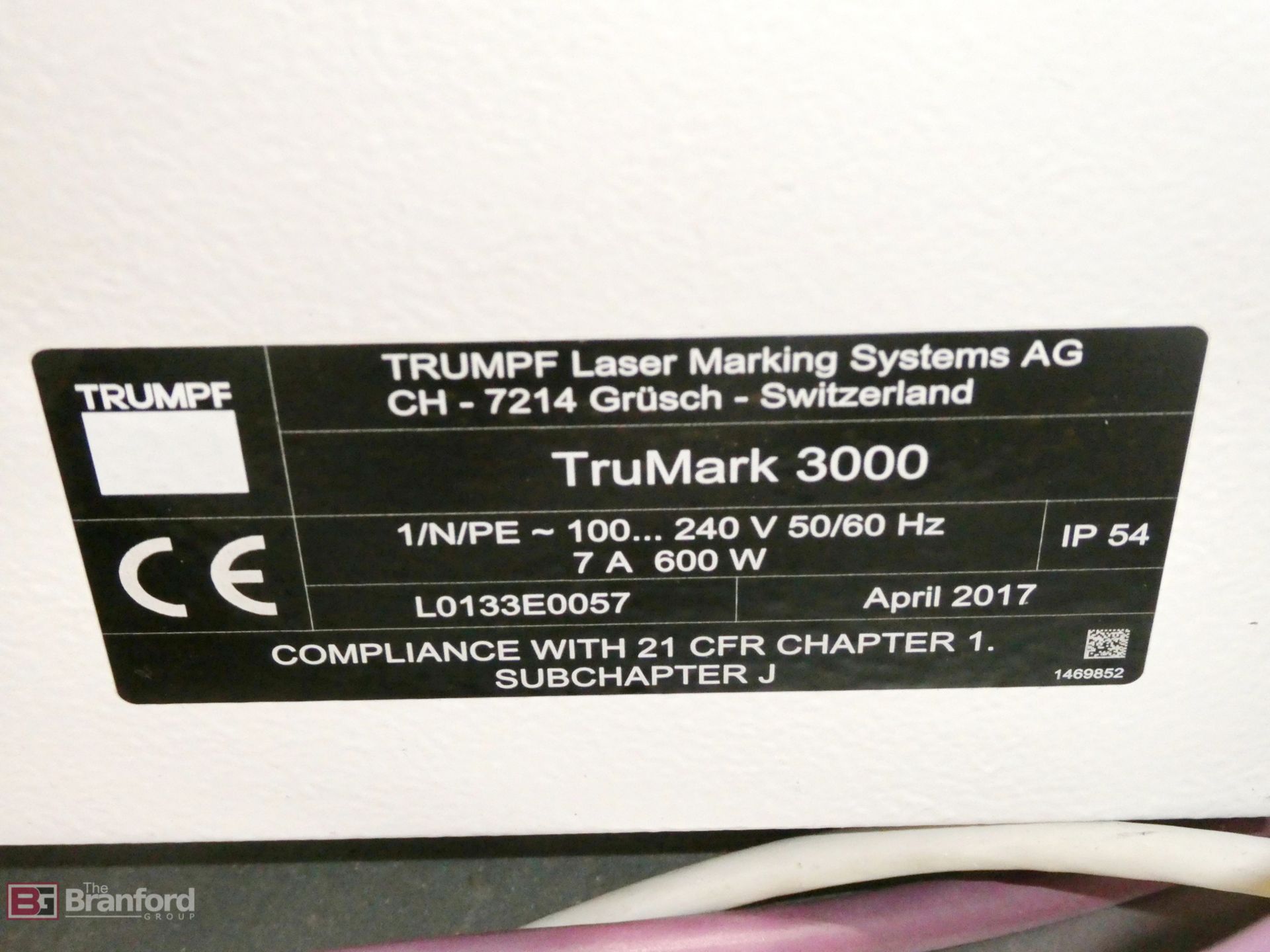 Trumpf LaserMarker: Model TruMark3330, Laser Head - Image 9 of 13