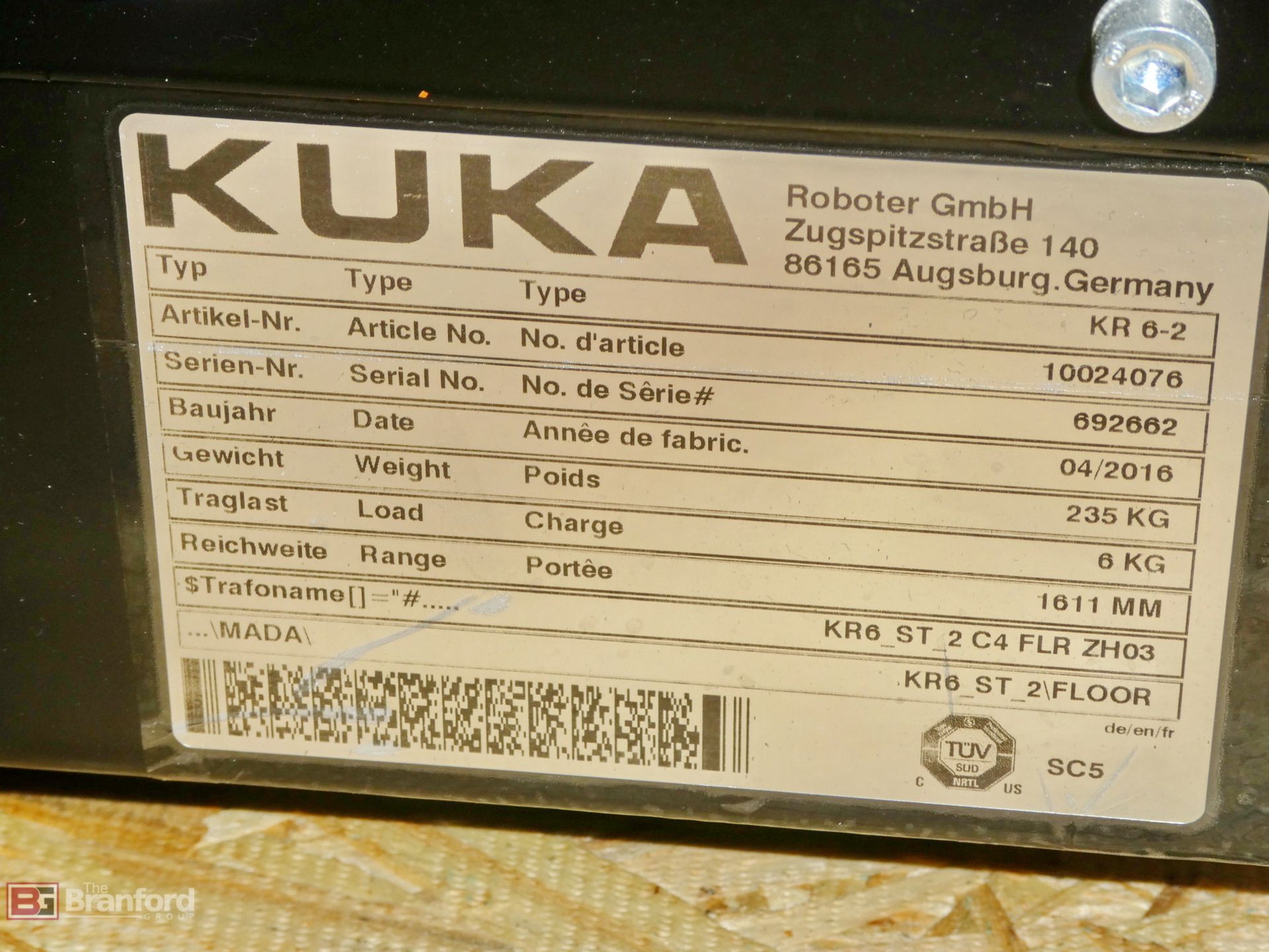 2016 Kuka Model KR6-2, Robot - Image 6 of 10