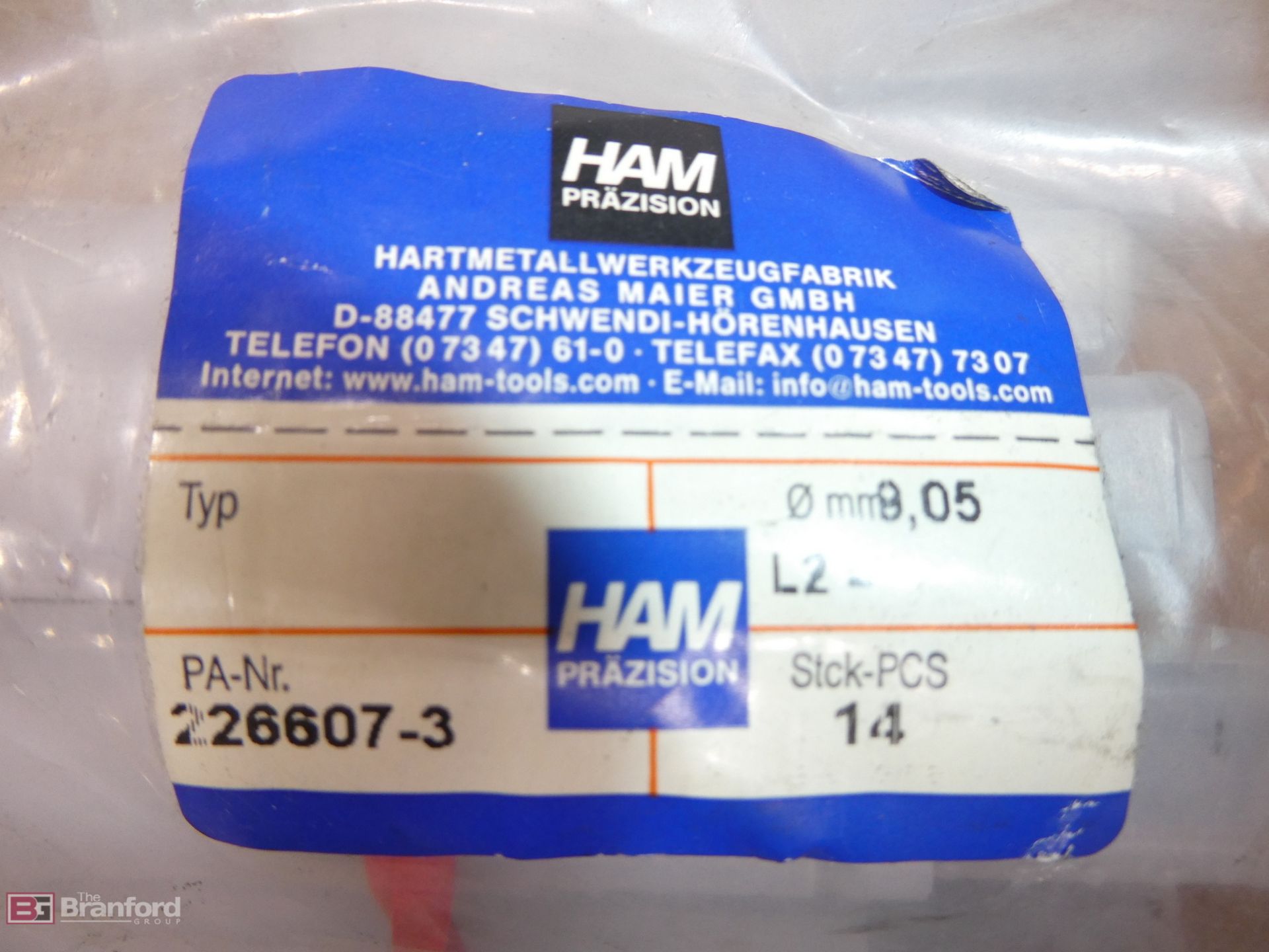 (12) Ham Part# 226607-3, 9.05mm Solid Carbide End Mills - Image 2 of 4