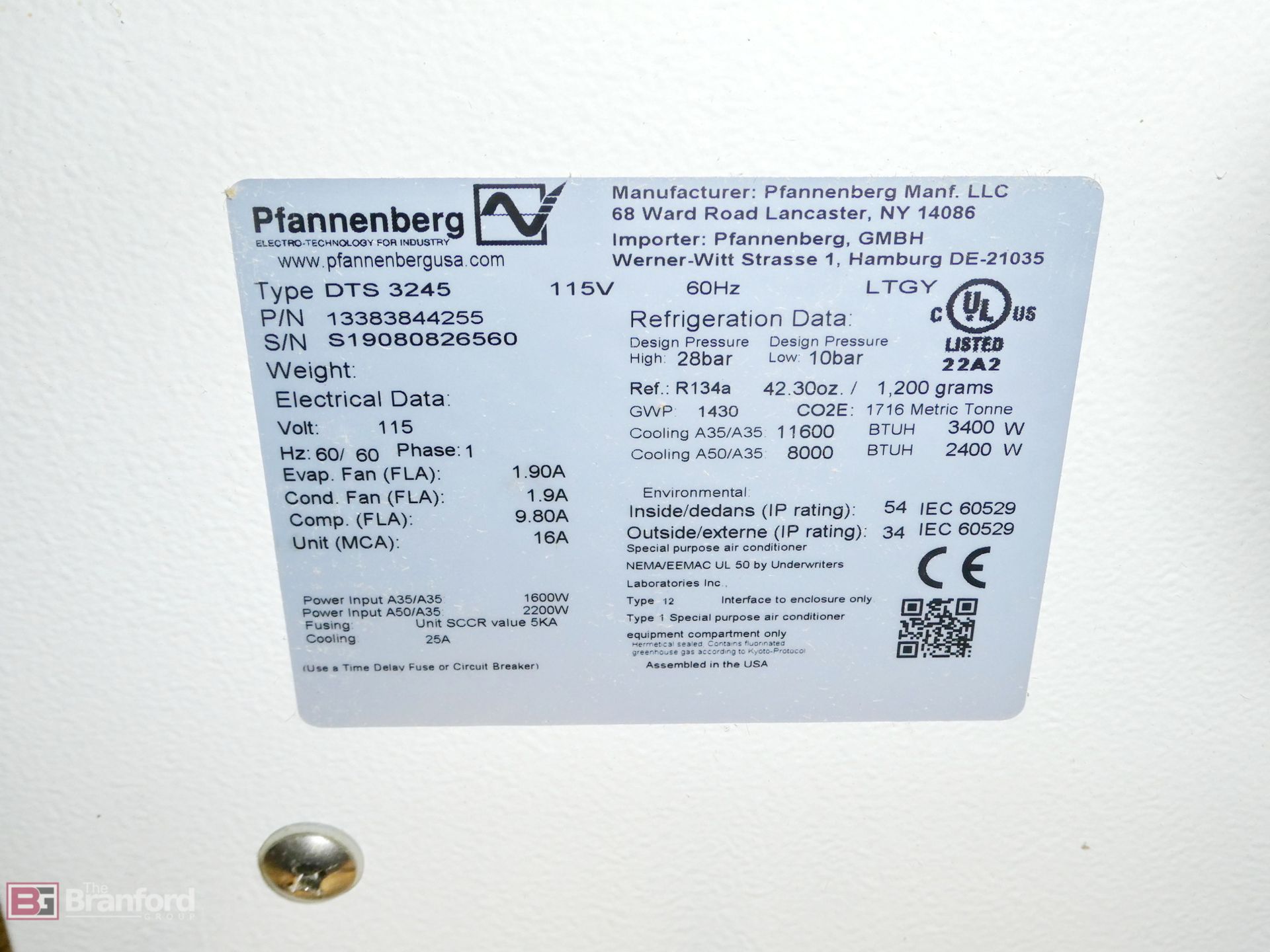 Pfannenberg Type DTS3245, Air Conditioner Unit - Image 4 of 6
