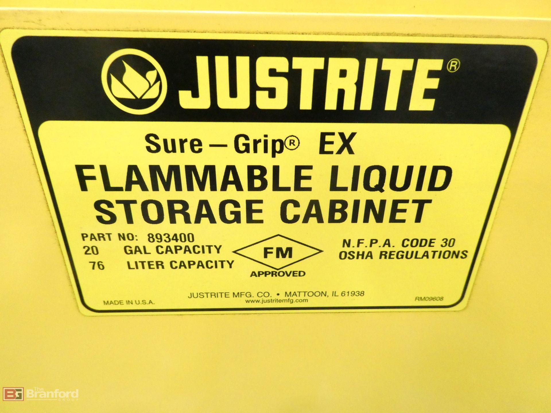 Justrite Model 893400, Flammable Liquid Storage Cabinet - Image 4 of 4