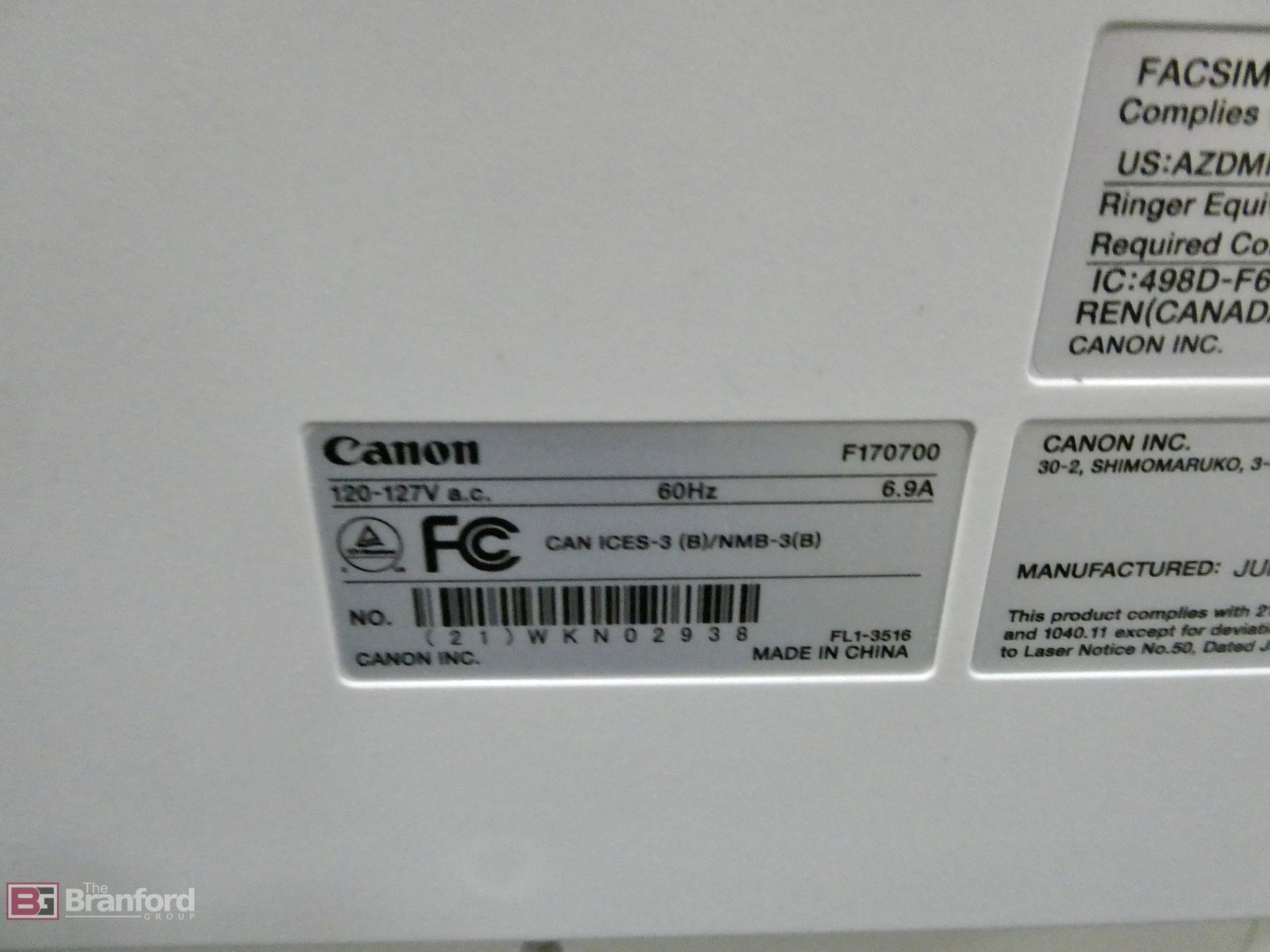 Canon Model C255IF ImageRunner Advanced, Multifunction Printer - Image 7 of 7