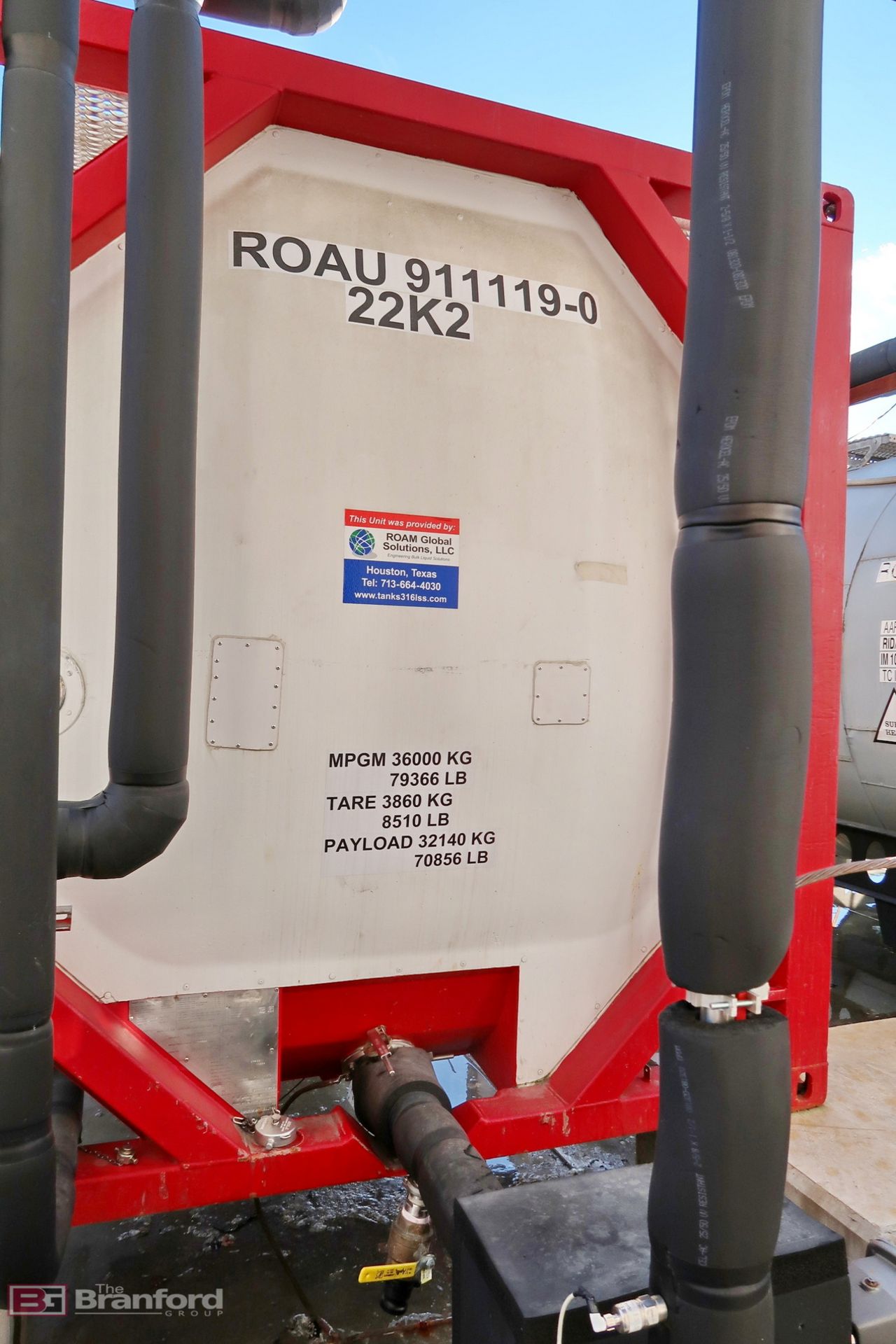 Roam Global stainless steel jacketed 24,000-liter ISO tank - Image 3 of 3